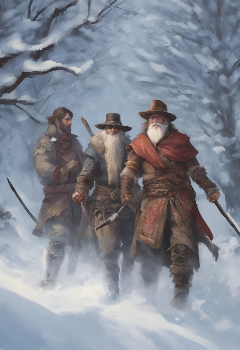 grupo de bandidos na neve