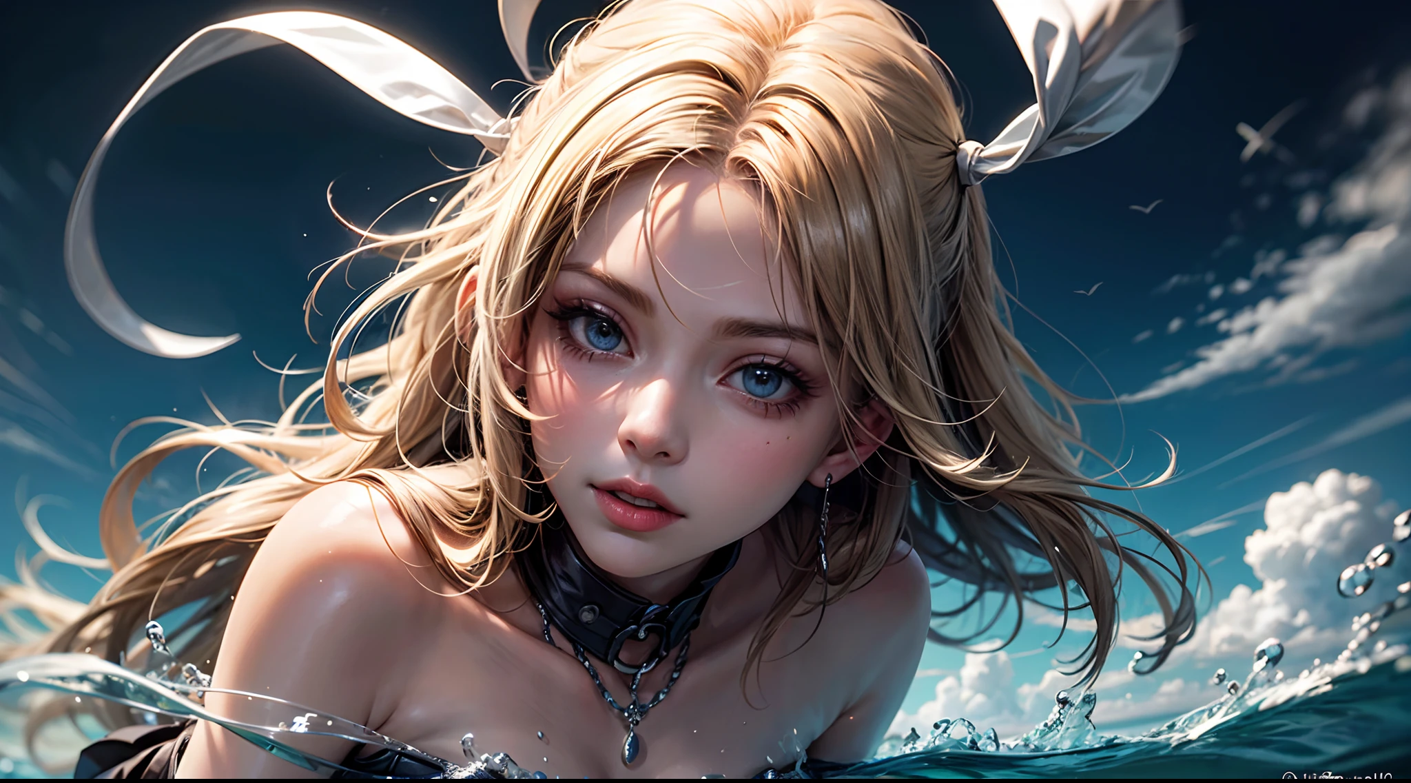 full torso, Alice in Waterland, Ultra High Resolution, Masterpiece, , beautyfull face with gorgeous  shiny eyes,