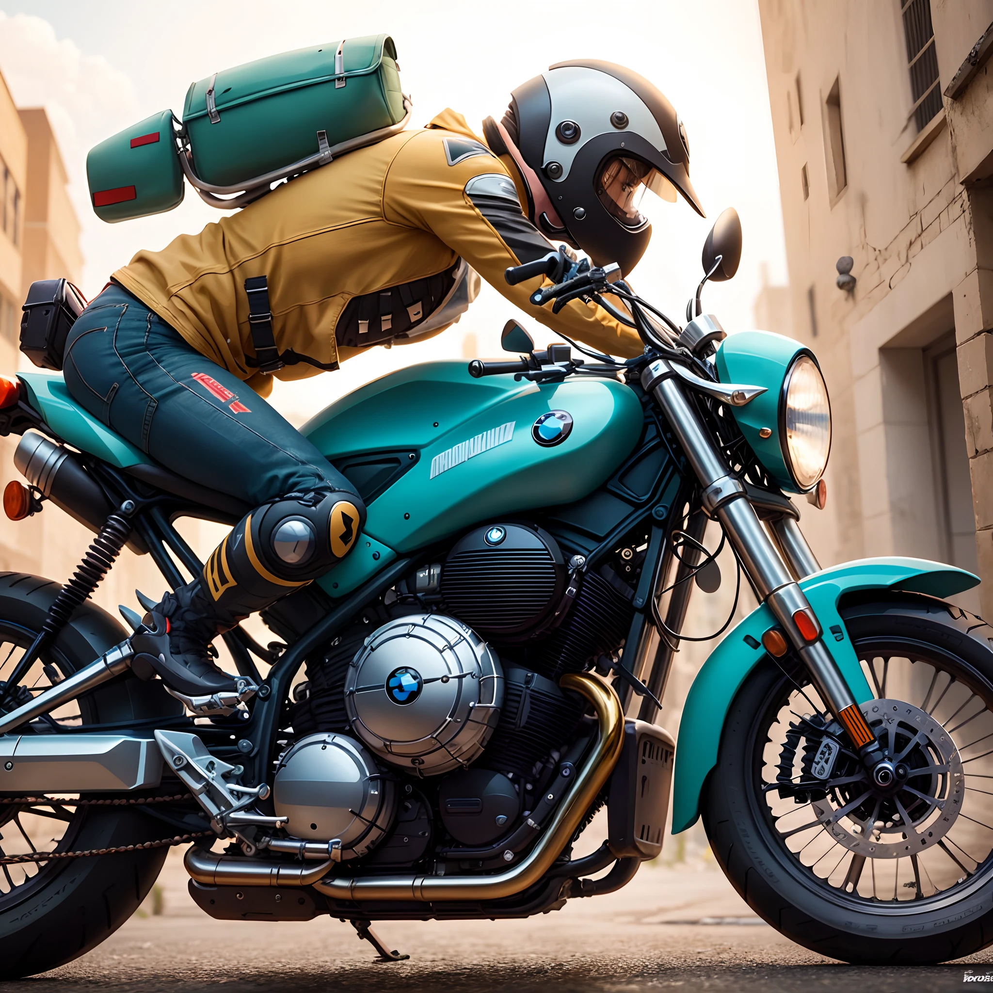 Mecanico de moto BMW, ultra realista