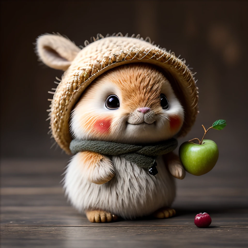 : 3。、capybara、hairy、clothed animal、grapes、vole、teak、apples、food、Fruit、full body Esbian、a straw fedora hat、Non-human、Bone-in meat、chestnut、walnuts