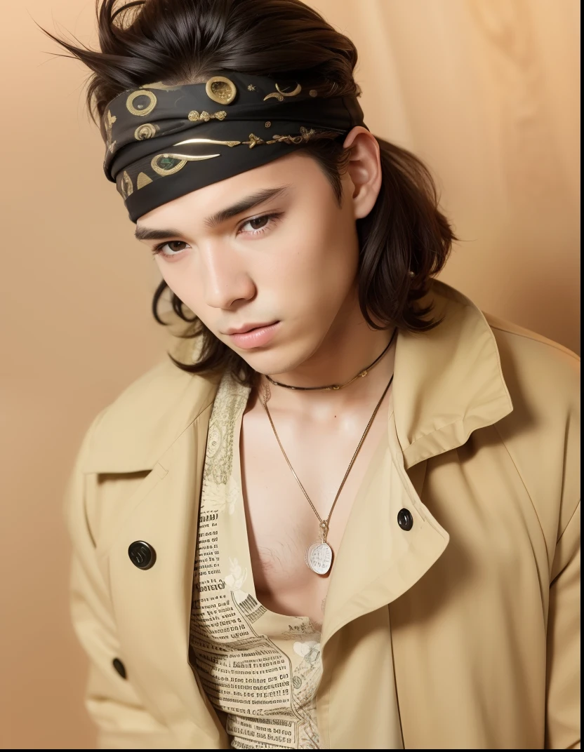 Beautiful young man with a wild feeling