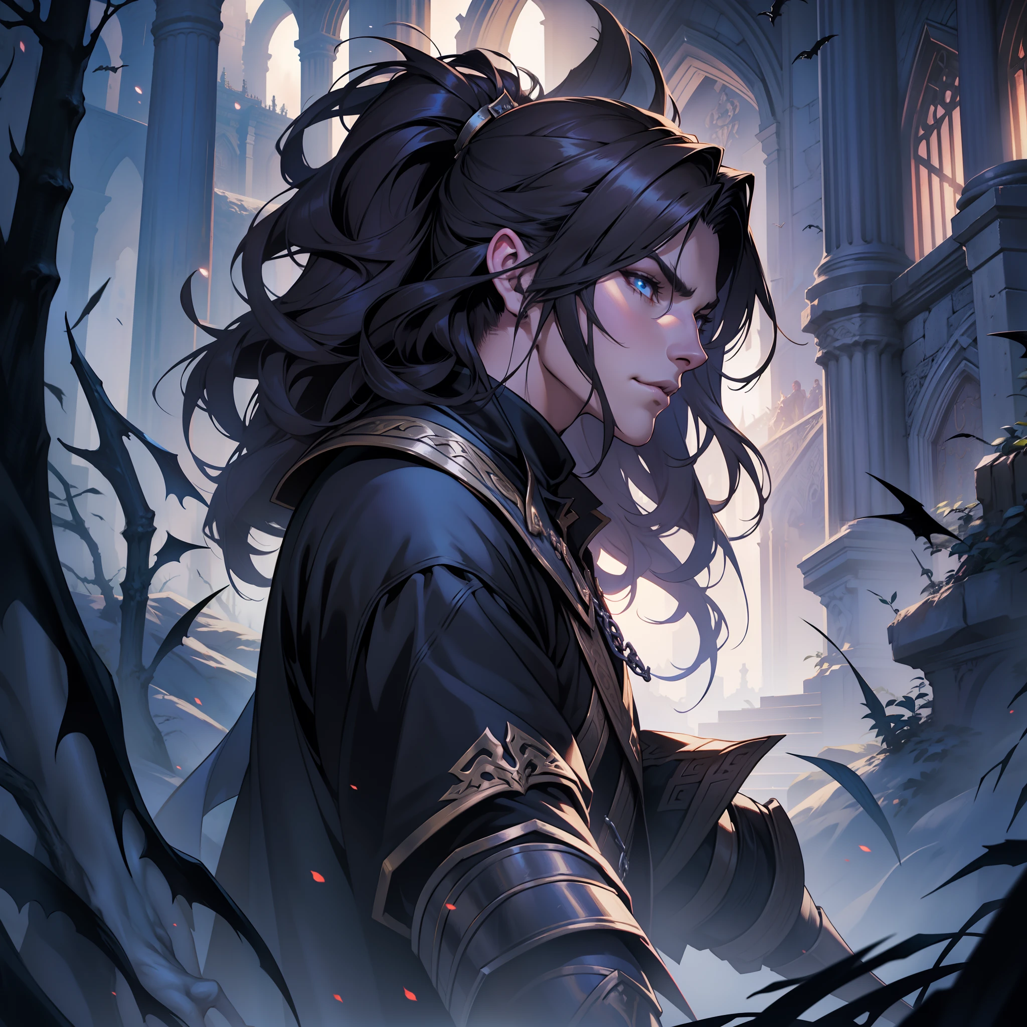 Castlevania Lord of Shadows hyper realistic super detailed face portrait angle zoom different positions of the same Character design view angle different