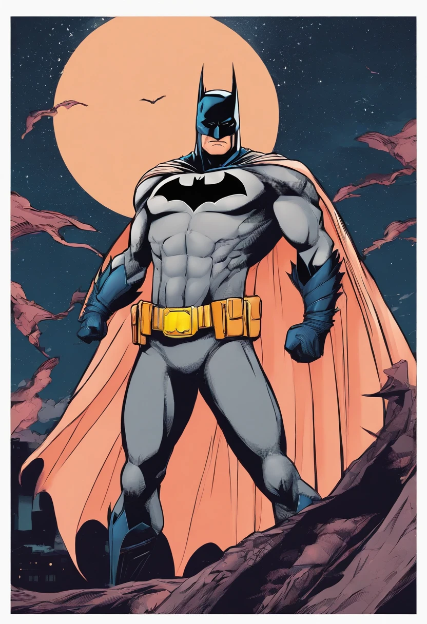 Batman in Peach Momoko style. The style is exaggerated and detailed