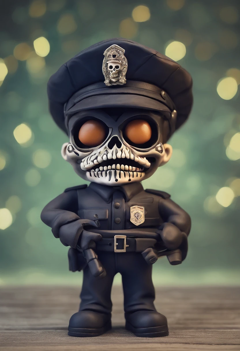 Policeman with a skull face, bright burning eyes, burning penitentiary background, ultra-detailed background Biomechanics, strange, scary, Nightmare, very bright colors, light particles, with bright light, Mshiff, Wallpaper art, Wallpaper UHD wall, no double face, no error.
