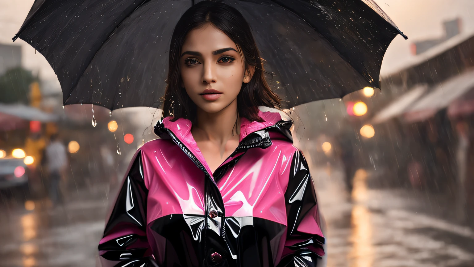 pink raincoat made with plastic