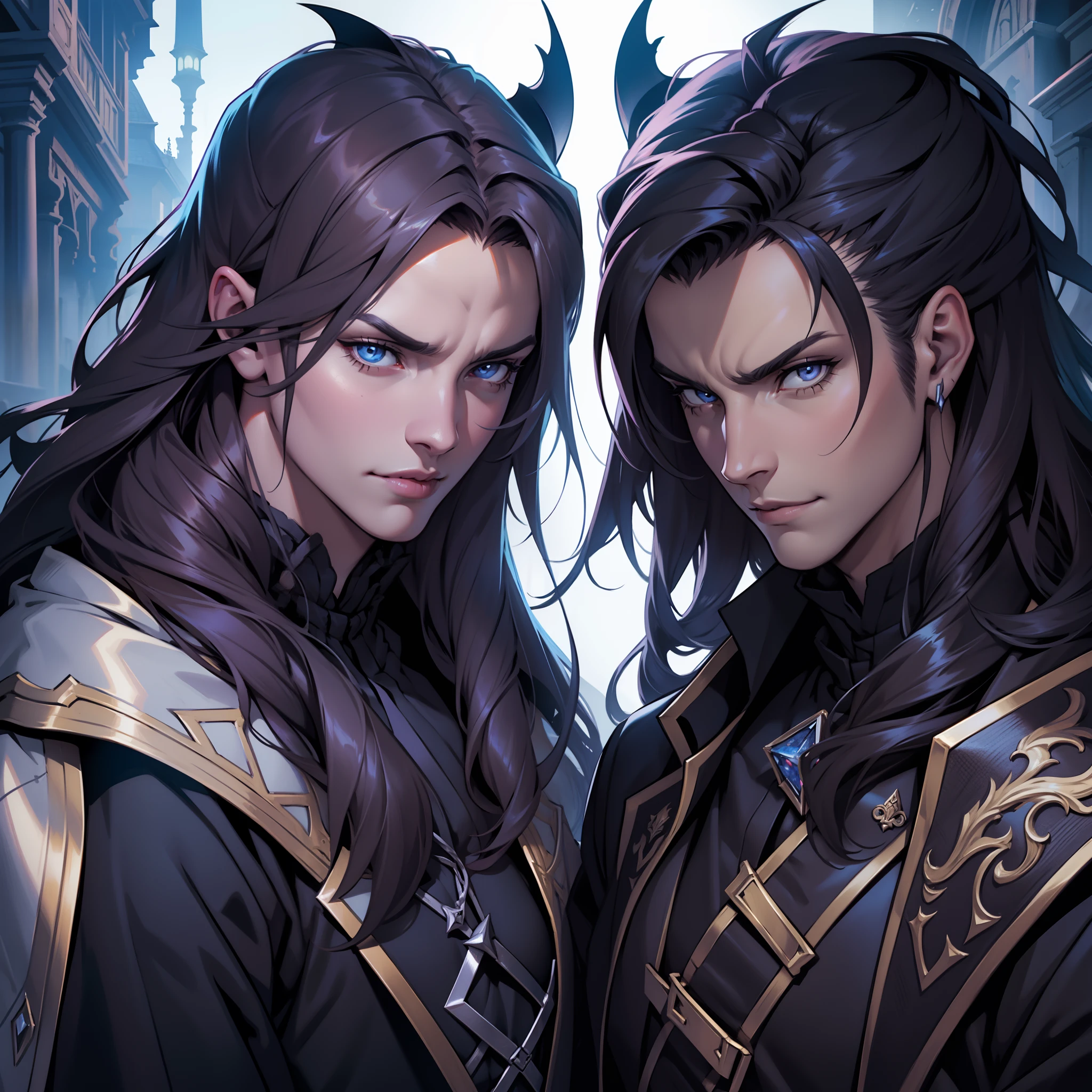 Castlevania Lord of Shadows hyper realistic super detailed face portrait angle zoom different positions of the same Character design view angle different