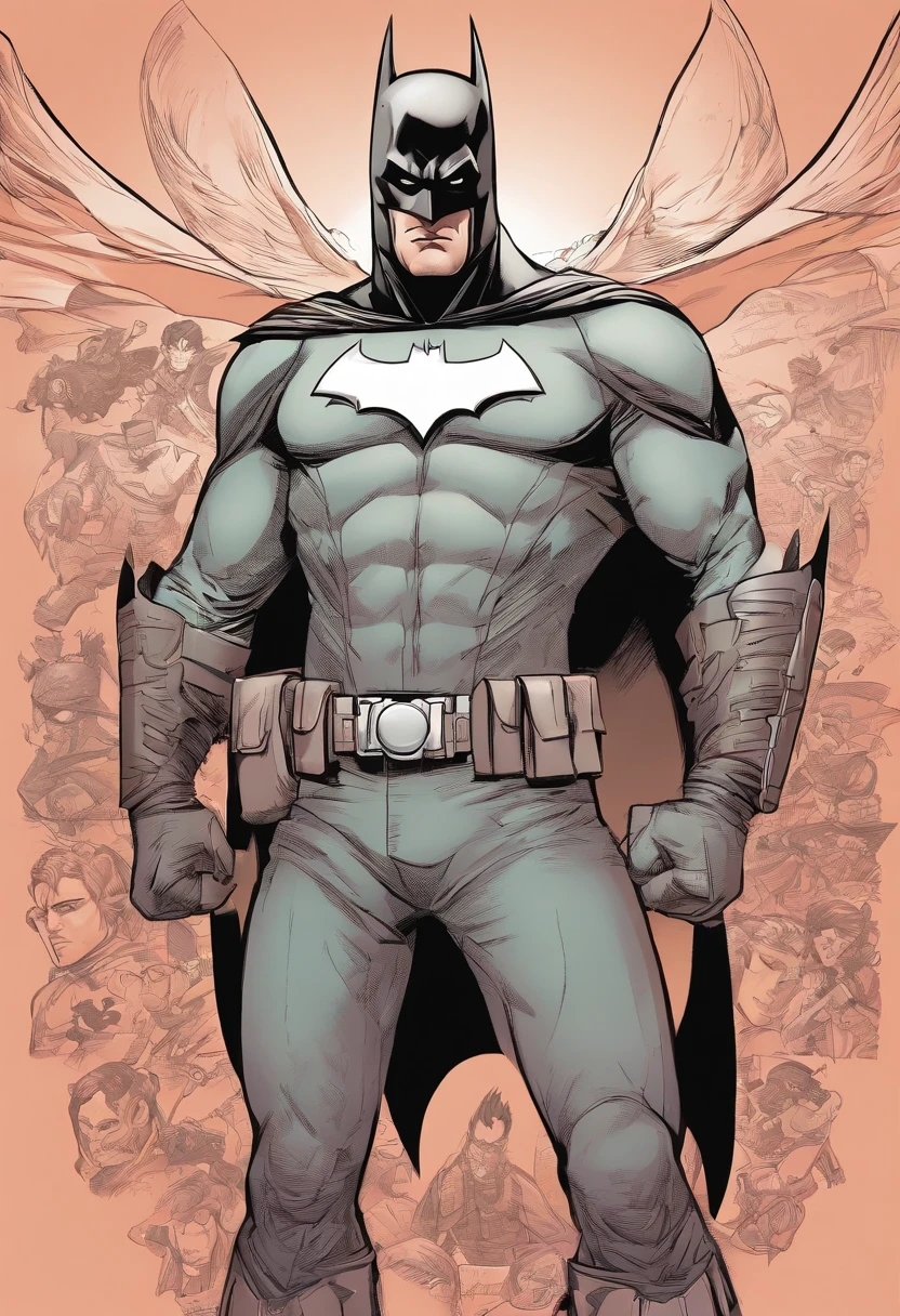 Batman in Peach David Marquez style. The style is exaggerated and detailed
