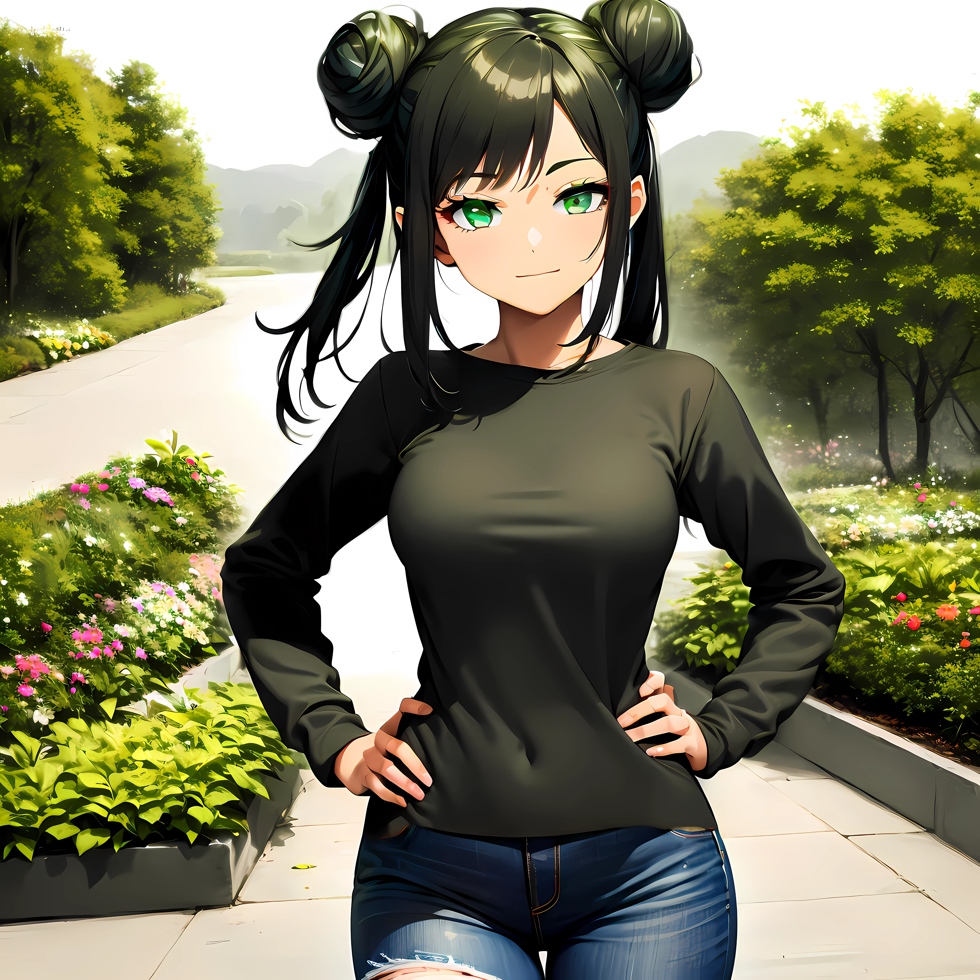 wearing black jeans