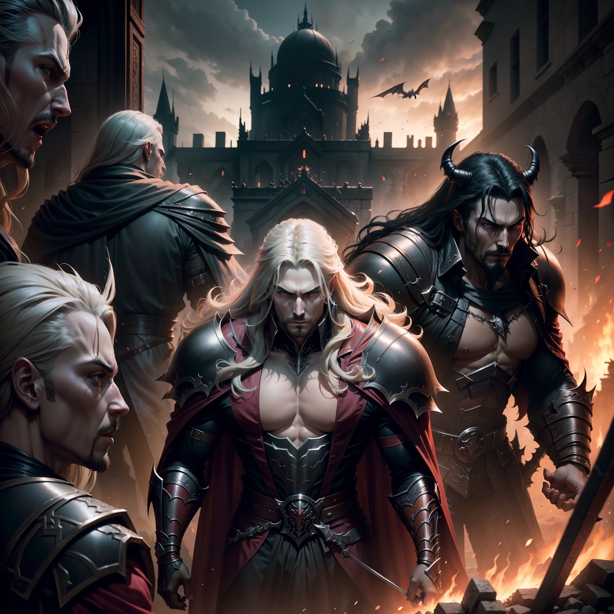 Castlevania Shadow Lord hyper realistic super detailed Dynamic shot masterpiece cinematic scene scenes movie Epic Legendary perspective Lord Dracula's environment leading troops armed with demons into battle War