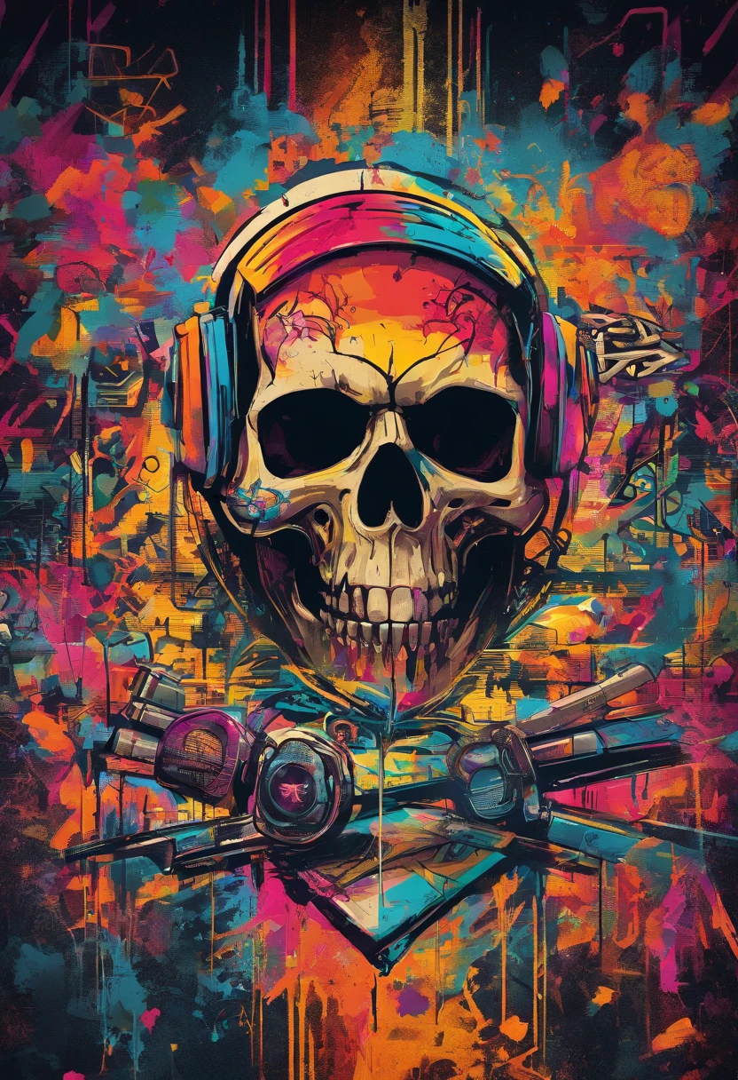 Skull-faced policeman wearing balacrava, bright burning eyes, burning penitentiary background, ultra-detailed background Biomechanics, strange, scary, Nightmare, very bright colors, light particles, with bright light, Mshiff, Wallpaper art, hard line, ultra line, bold line, Wallpaper UHD wall, no double face, no error.
