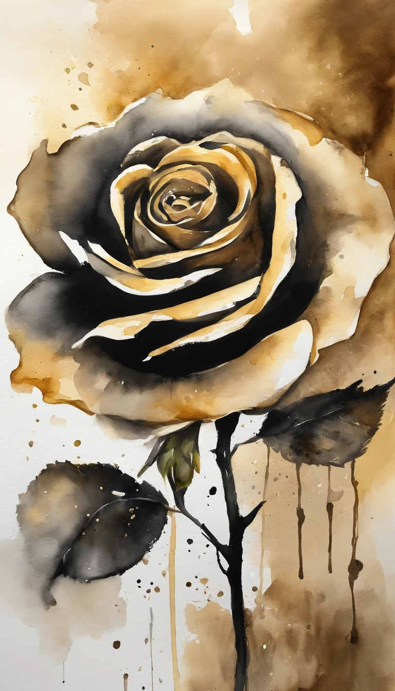 black and gold rose,fantasy,disarray, Record every gesture of life
