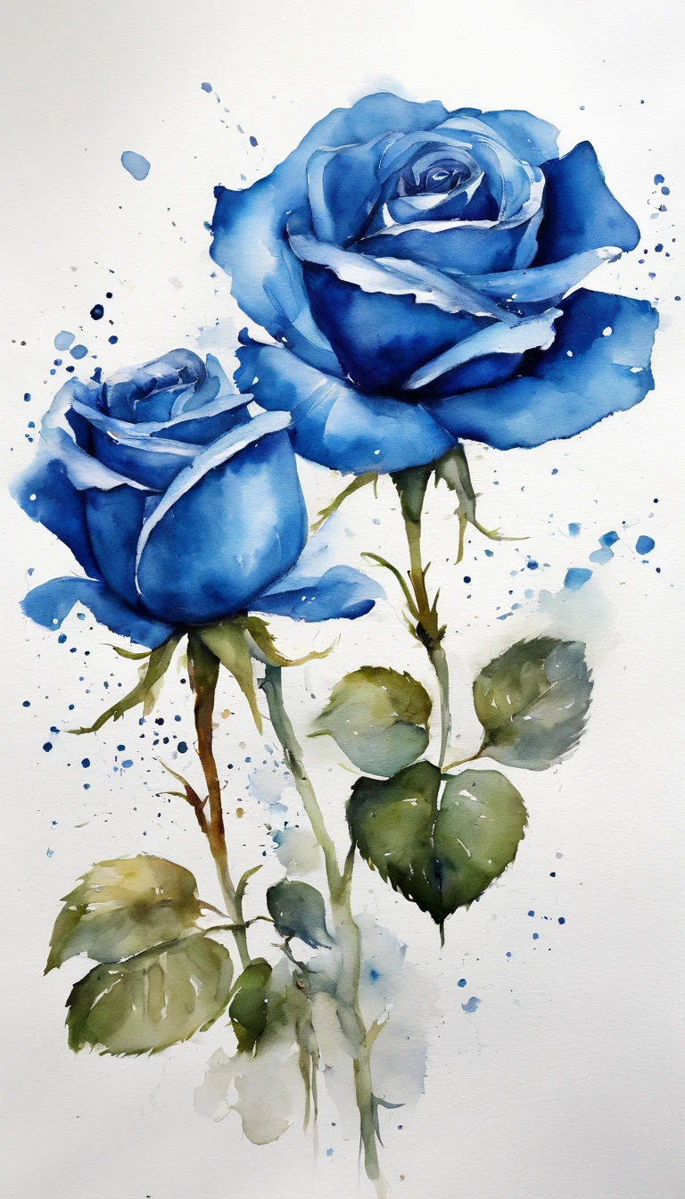 blue rose,disarray, Record every gesture of life, white backgroud