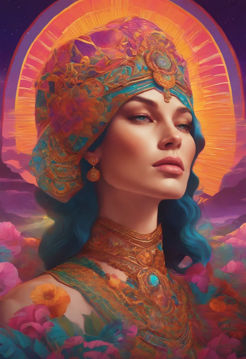 An extremely psychedelic portrait of a healer, surreal, LSD, rosto, circunstanciado, intrincado, elegante, agile, altamente detalhado, Pintura digital, Art Station, arte conceitual, liso, foco nítido, 插圖 anime style 90's vaporwave