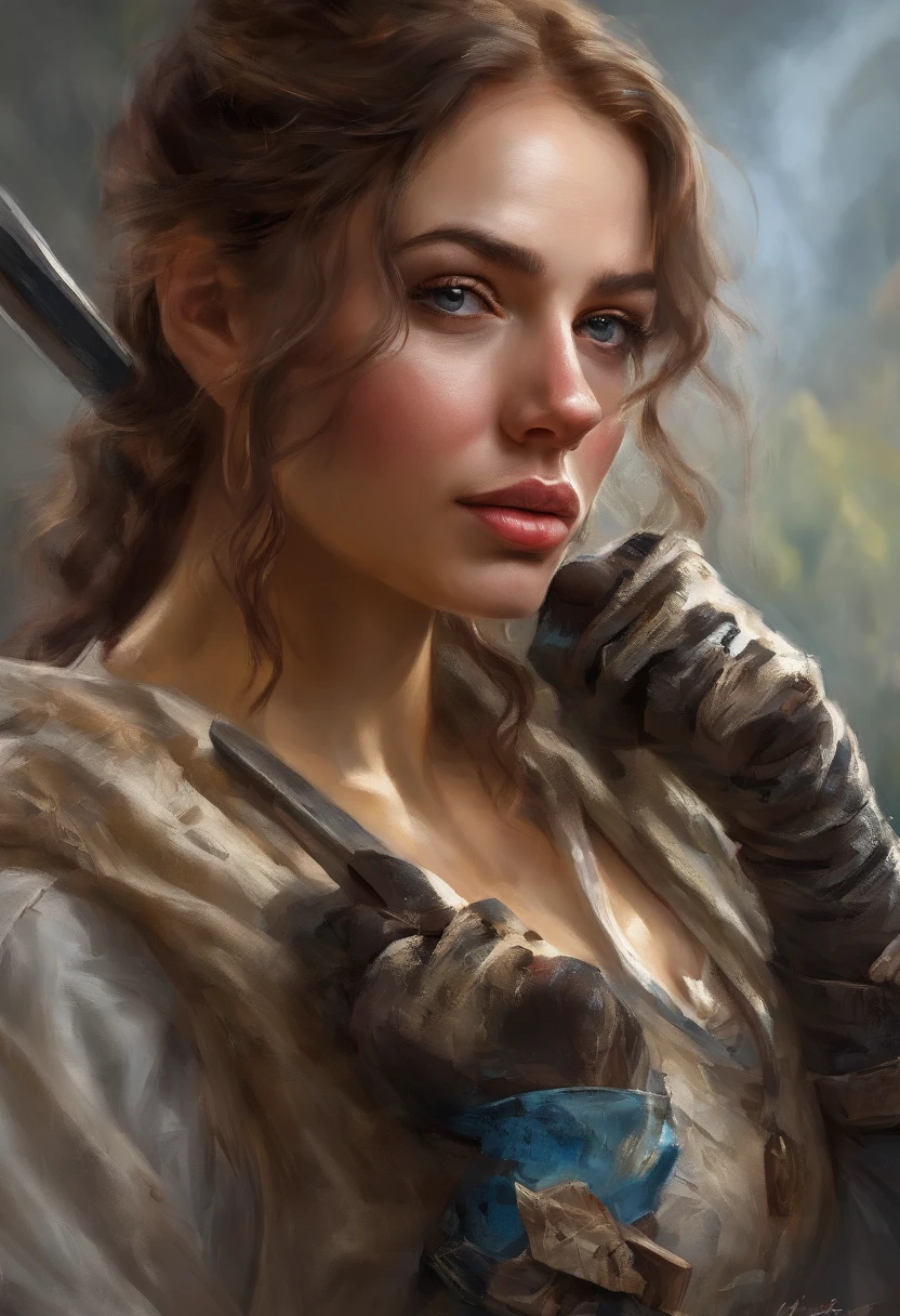 (photorealistic), beautiful lighting, best quality, realistic, full body portrait, real picture, intricate details, depth of field, 1girl, combat gloves, highly-detailed, perfect face, blue eyes, lips, wide hips, small waist, tall, make up, tacticool, Fujifilm XT3, outdoors, bright day, Beautiful lighting, RAW photo, 8k uhd, film grain, ((bokeh)) oil painting style, spatula art, tifa lockheart