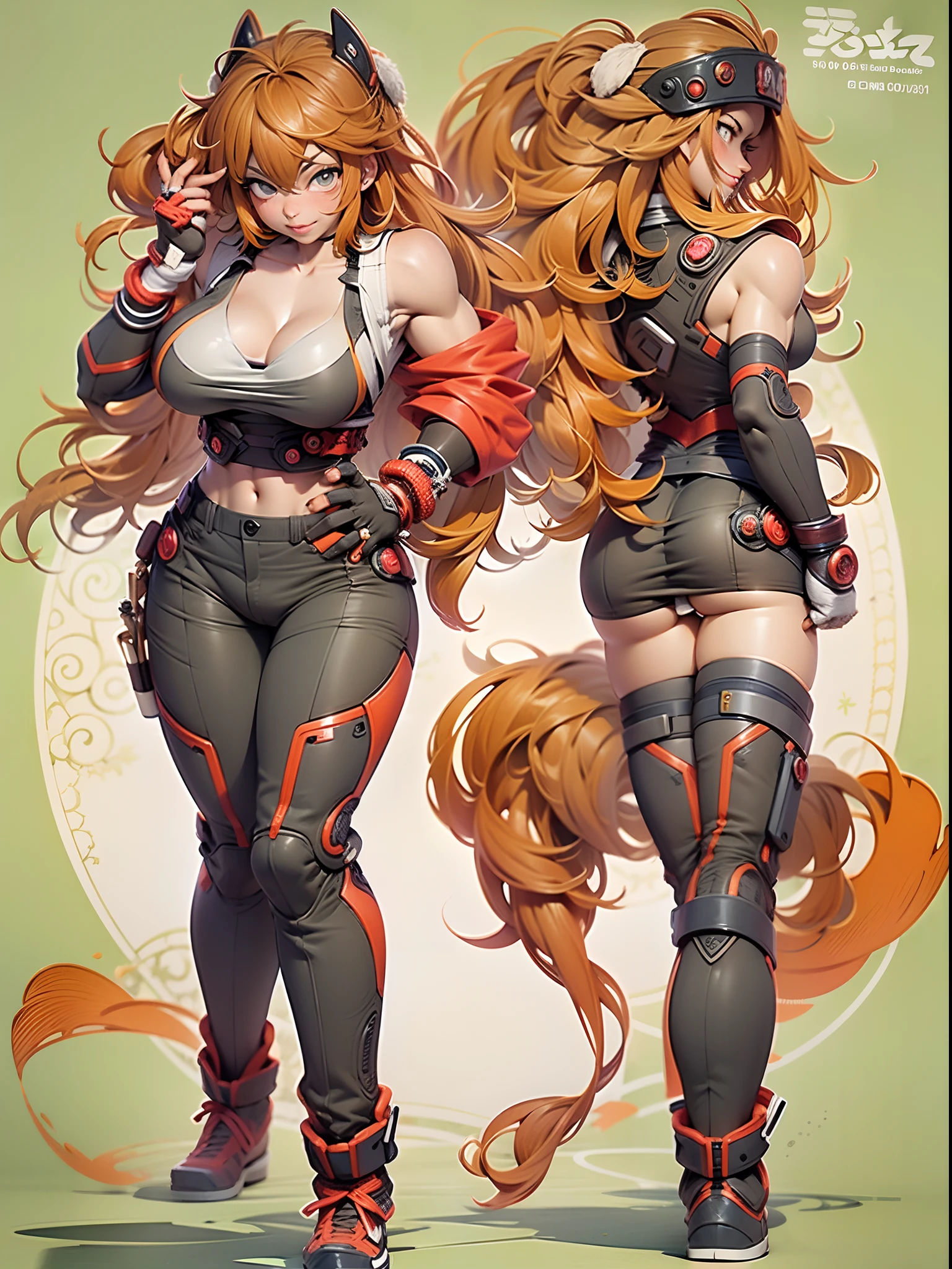 ((Masterpiece:1.3)), ((Best quality:1.4)), nous, Maintenant, grosse poitrine,bottes blanches, pantalon,manteau, Musclegirl, marche, sourire, cheveux longs, Contexte forestier, Ouest, portrait, Fuuma Kotaro, Tenkaichi, grand, muscular female, orange Scarlet hair, veines sur les muscles, eigaka V3, Eigaka