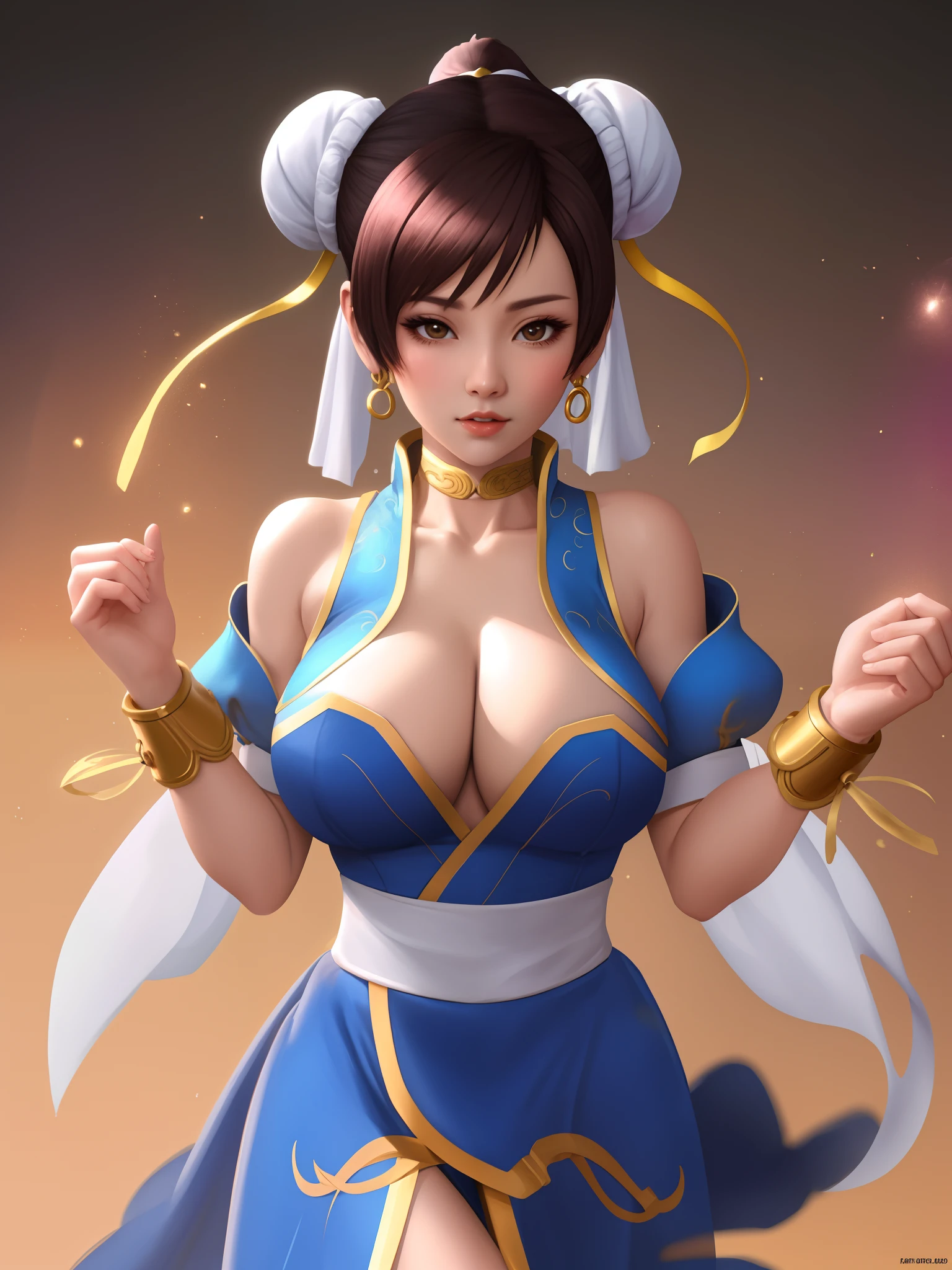 Chun Li labios rojos cuerpo firme senos perfectos traje iconico de Chun Li