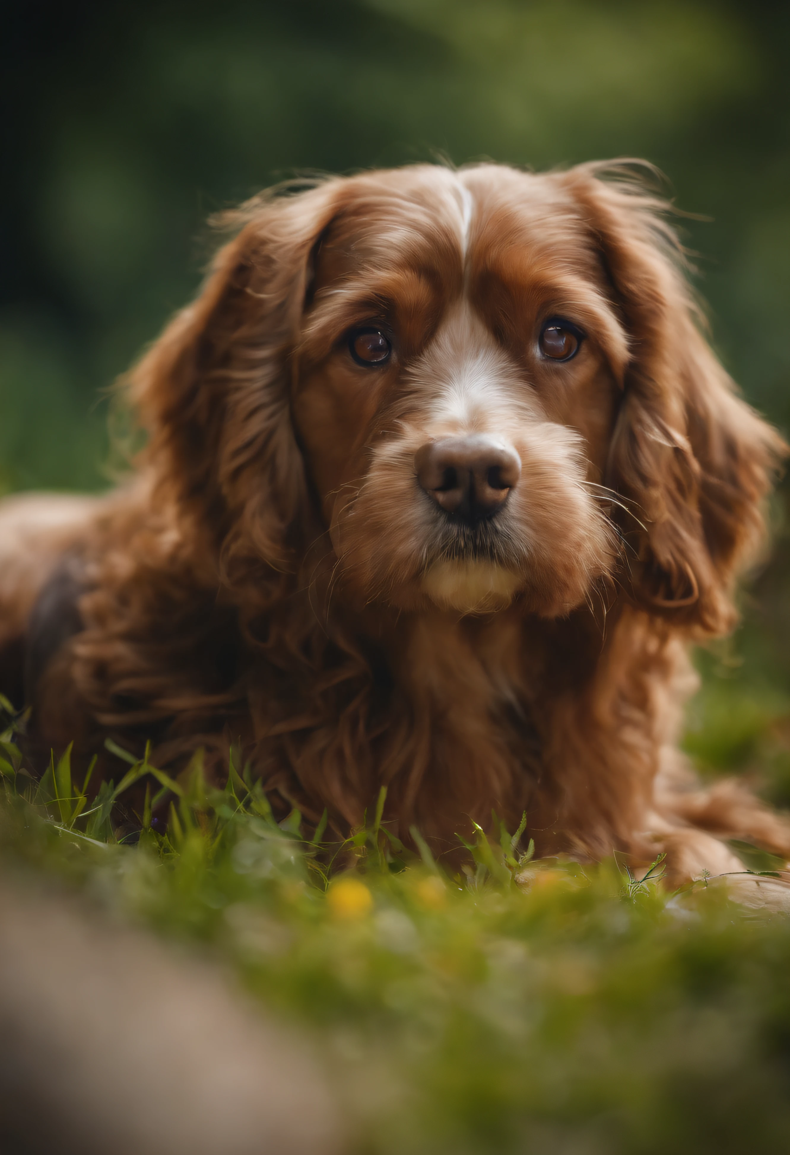 ONE DOG BIRTHDAY PARTY, ULTRA REALISTIC DOG IN 8K, SUPER DETAILS AND VIBRANT COLORS, IMAGE WITHOUT RESIDUE, IMAGE WITHOUT ERRORS, IMAGE WITHOUT TWO HEADS, IMAGE WITHOUT DOUBLE-SIDED, ENVIRONMENT DETAILS SUPER WORKED, CAKE AND CANDLES SUPER DETAILED,