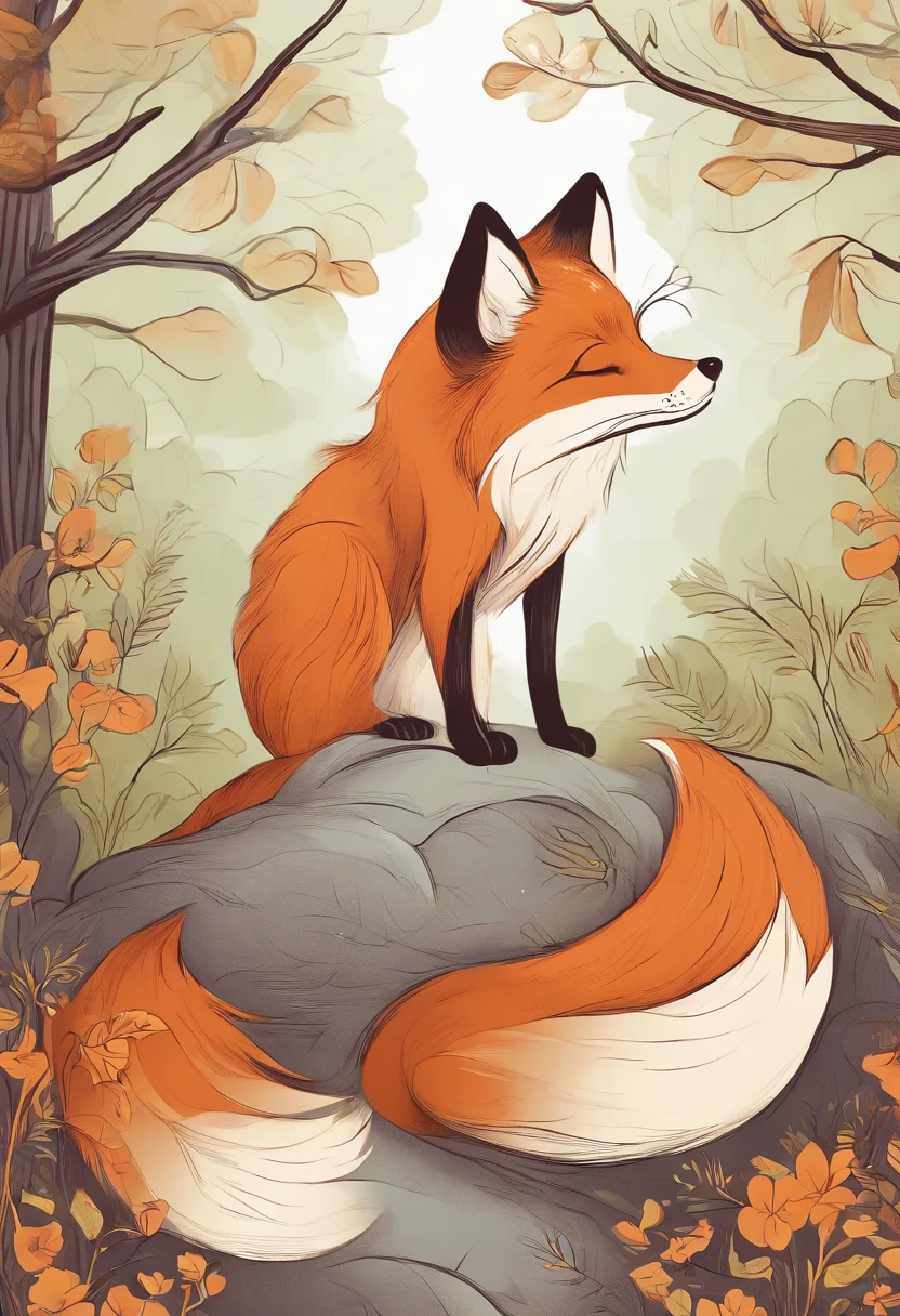 Draw me a funny fox animal