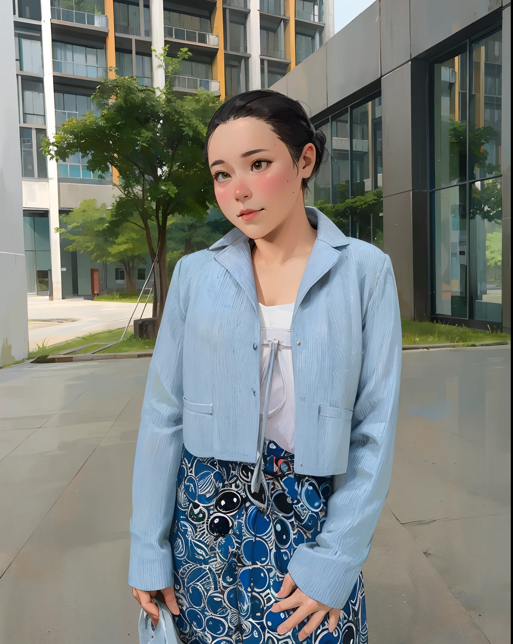 A girl,close up, wearing white shirt, (best quality:1.3), (highres:1), (detailed:1.3), (incredible:1.3), (perfect:1.3), (perfection:1.3), (volume cover art:0), (illustration:1.3), art by studio ghibli