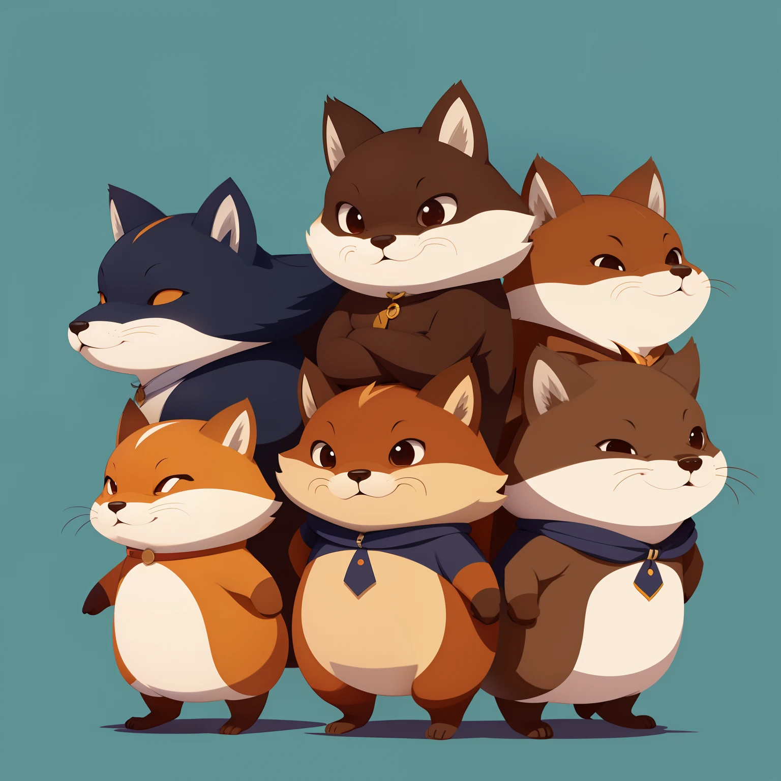 Subfox、Beavers、Round character design、２d