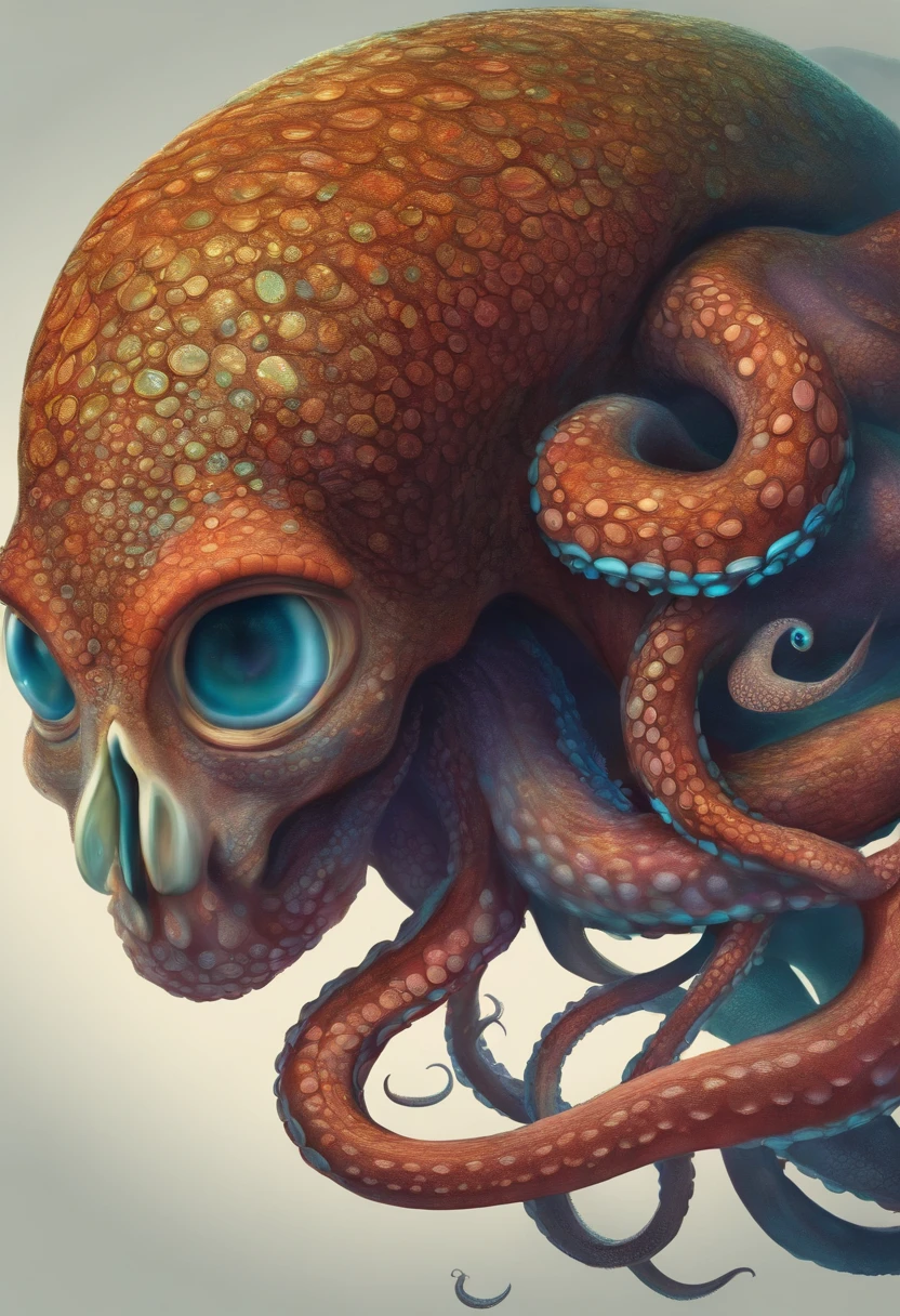 Draw a character with an octopus head