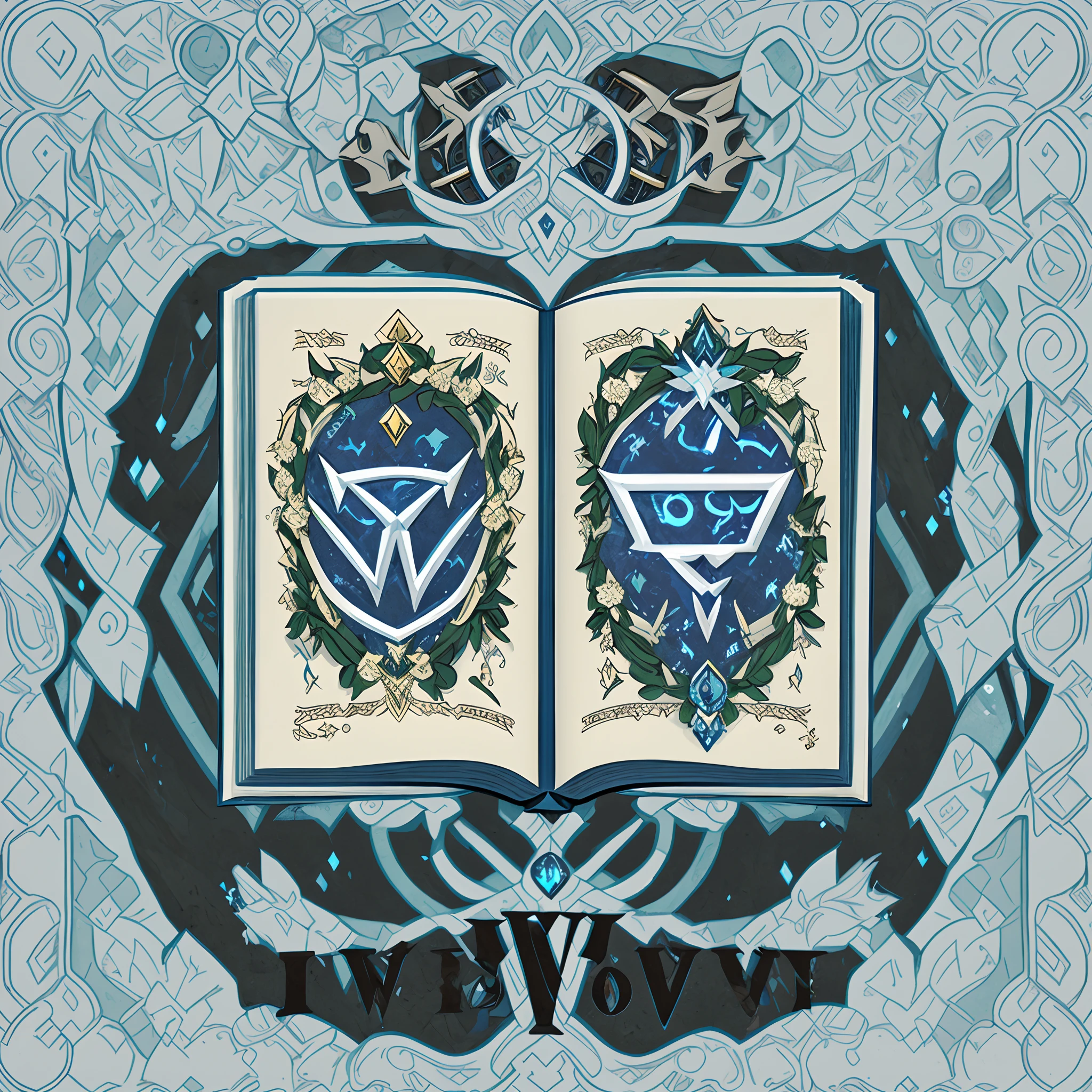 a book in a wreath of leaves with a book open, an open book, encyclopedia illustration, big open book, open book page, textbook illustration in clolour, open books, in laurel wreath, big opened book, detailed book illustration, exlibris, emblem of wisdom, scholar, high school badge, bible illustration, medieval book illustration, has a laurel wreath, hd illustration, high quality art, high quality photo, world of warcraft spell icon, ancient symbol behind it, imperial symbol, sojourn from overwatch, fantasy game spell symbol, fantasy game spell icon, rating: general, symbol, elitedangerous 💙💜 ornate ︎, genshin impact, emblem of wisdom, rating:g, quest marker, infinity glyph, [epic, symmetrical logo], ancient symbol behind it, rune-engraved armor, simple shading, raziel irl, infinity glyph