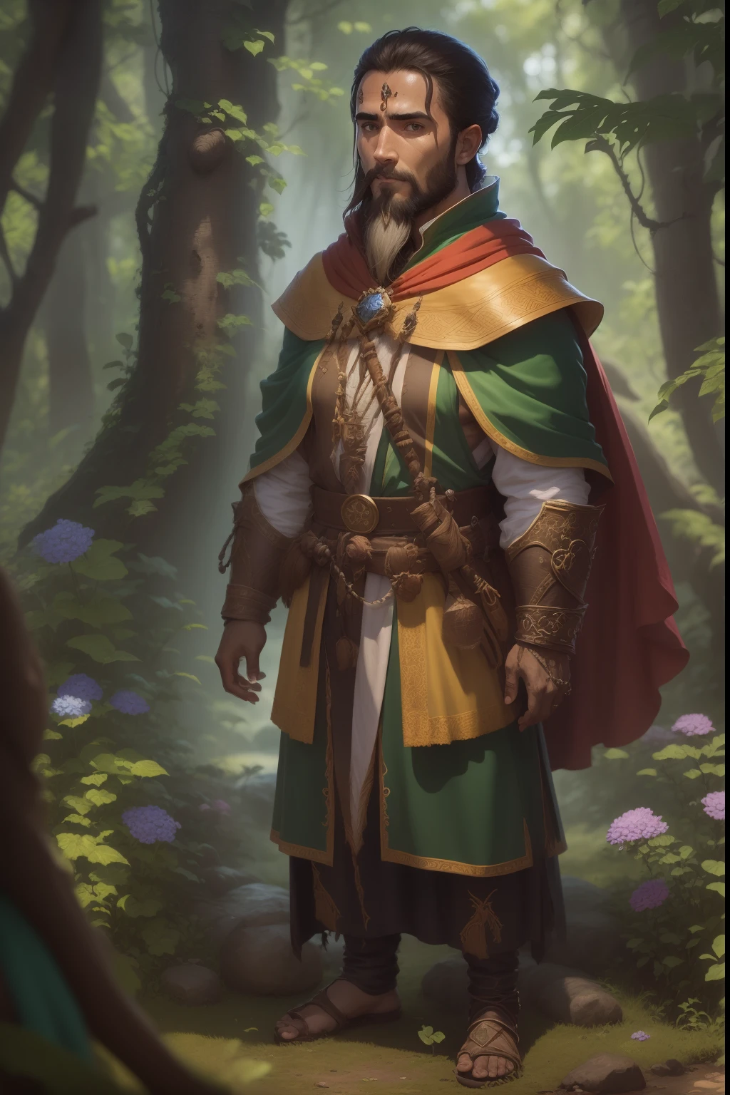 Avatar of a cleric, jovem gnomo homem da floresta para RPG