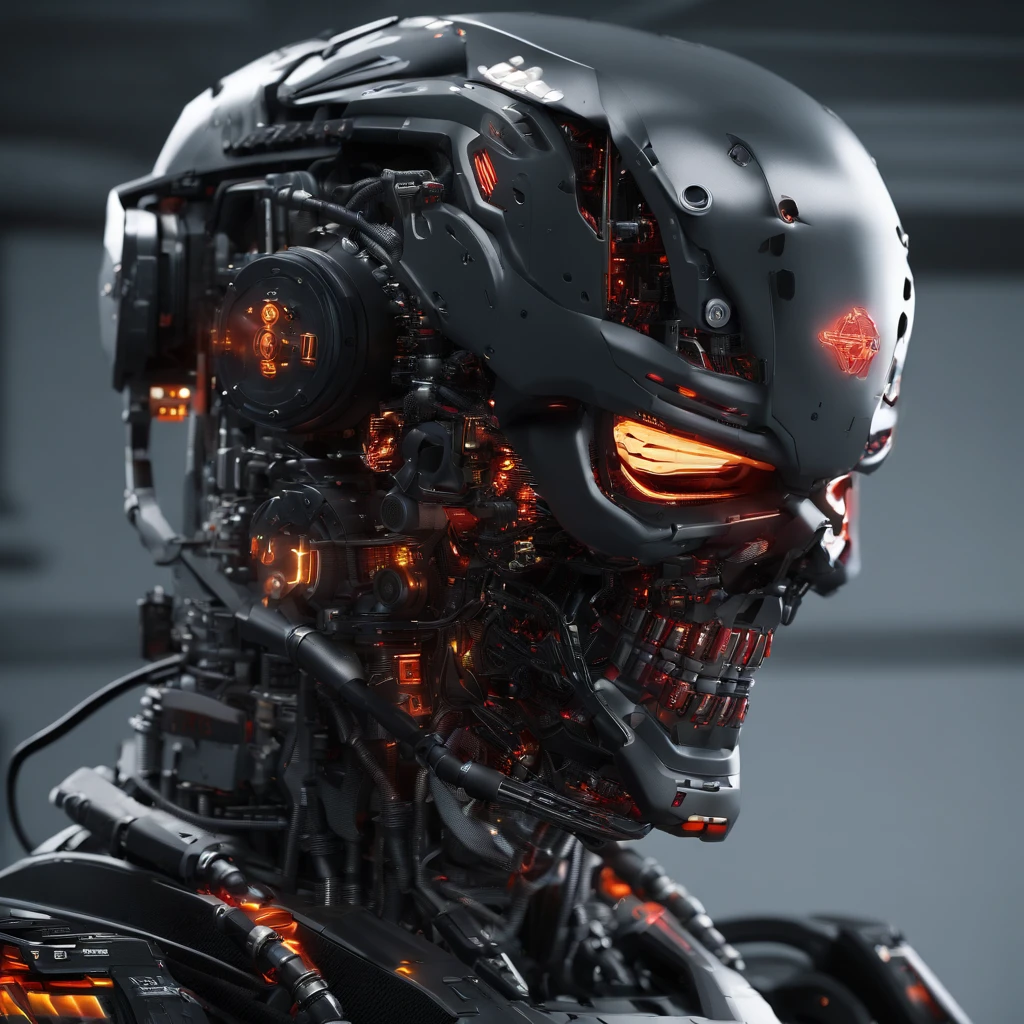 (best quality,4k,8k,highres,masterpiece:1.2),ultra-detailed,(realistic,photorealistic,photo-realistic:1.37), a heavily armed female android modeled after a terrifying demonic appearance, evil android, dark futuristic science fiction, hyper-detailed, cinematic lighting, dramatic chiaroscuro, muted color palette, intricate mechanical details, ominous atmosphere, intimidating presence, mechanical limbs, glowing red eyes, sharp fangs, sinister expression, advanced weaponry, cyberpunk, dystopian, moody