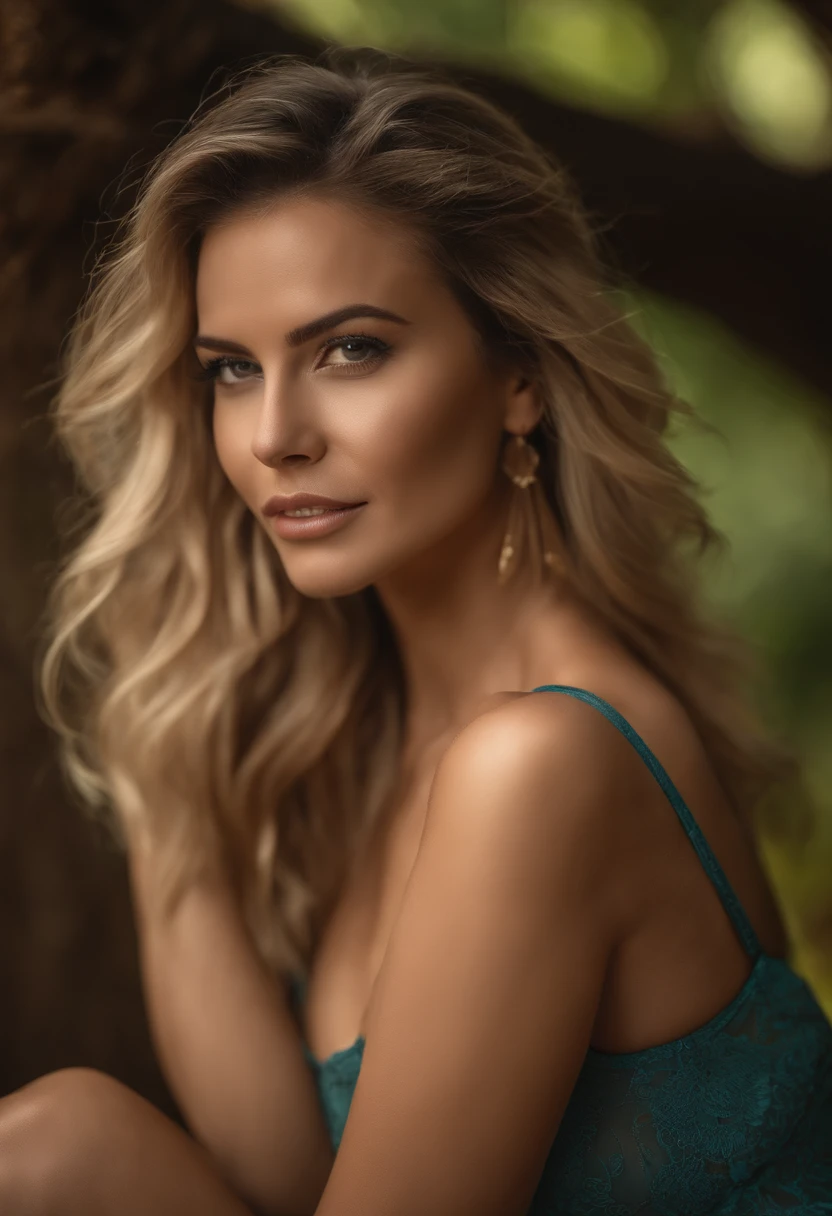 NATALIA, usando uma cor (camisola), ((lingerie)) em uma fazenda, tiro de close-up, corpo inteiro, extremamente detalhado, Playboy Dobra Central, Playmate, 8k, trending on ArtStation, intrincado, High detail, foco nítido, modelshot,