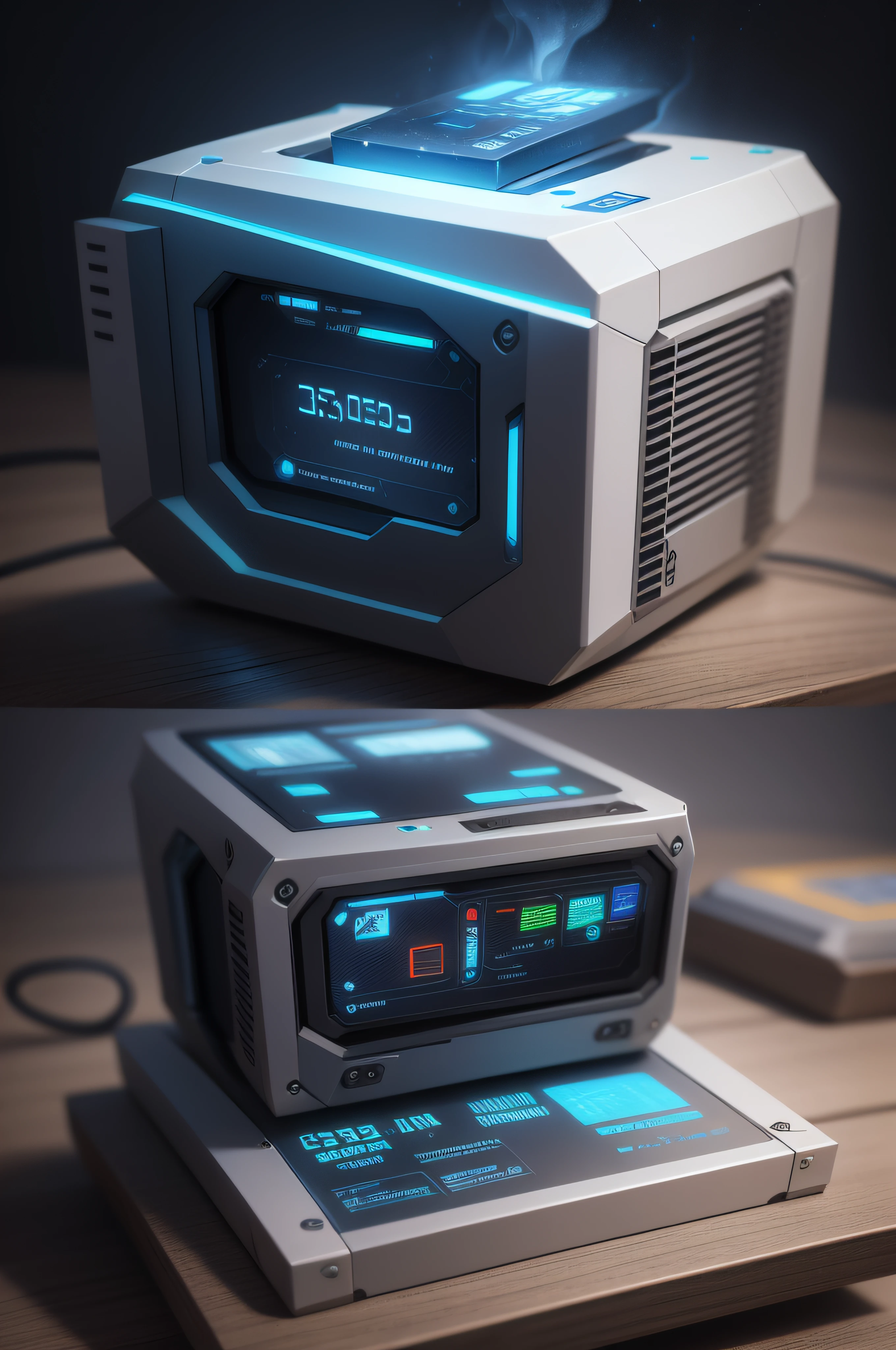 Futuristic small mini cryptocurrency mining machine looking straight ahead
theme high tech dreams, fantasy, anime
futuristic, realistic, box with drawing of the best technology to mine cryptocurrencies
with signs of mining