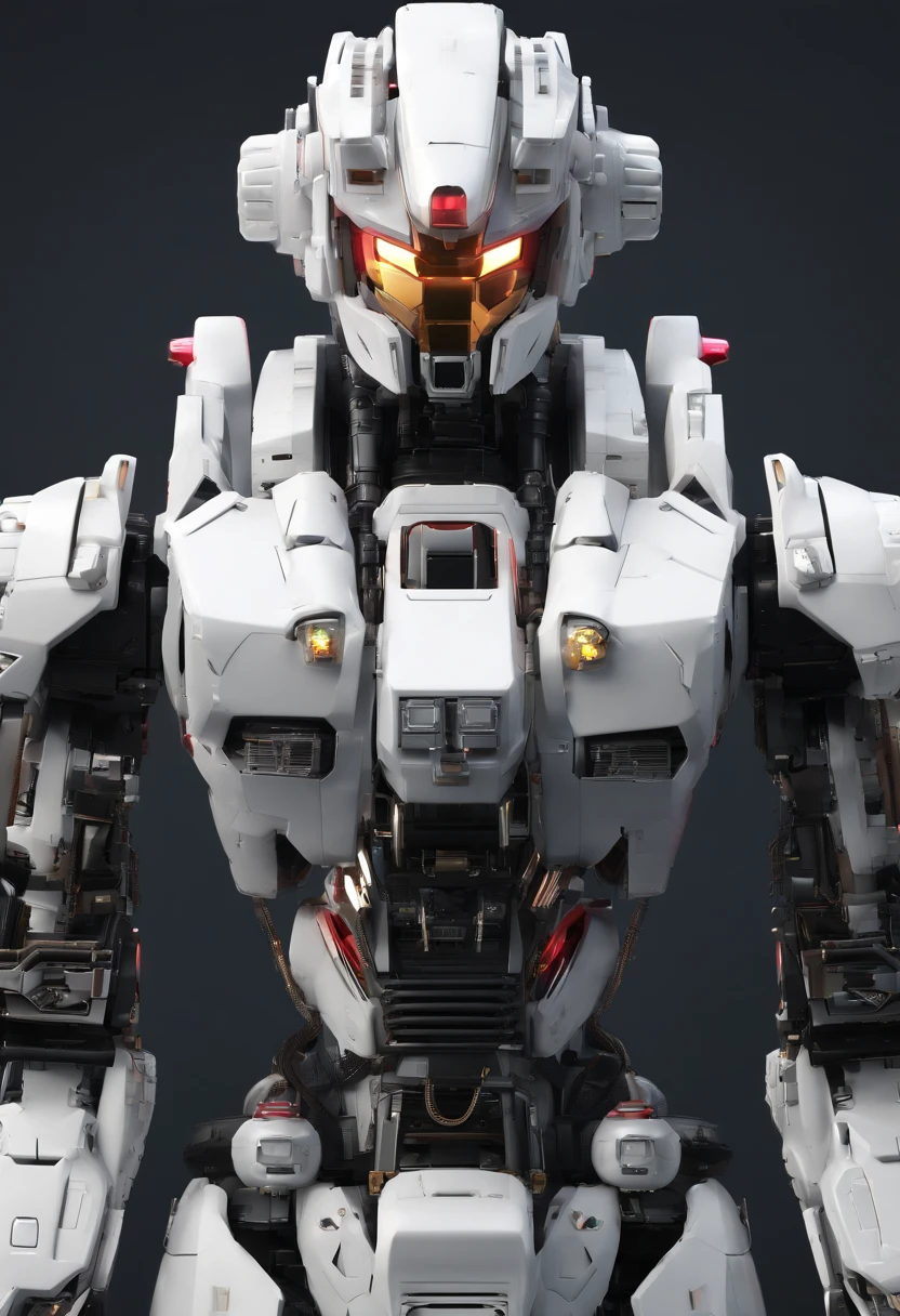 Gundam Mech , Science fiction, Front view, Sense of technology, C4D, OC Renderer, Unreal Engine, high detailing, industrial design, 8K HD, studio lights, Retro、Super cute girl