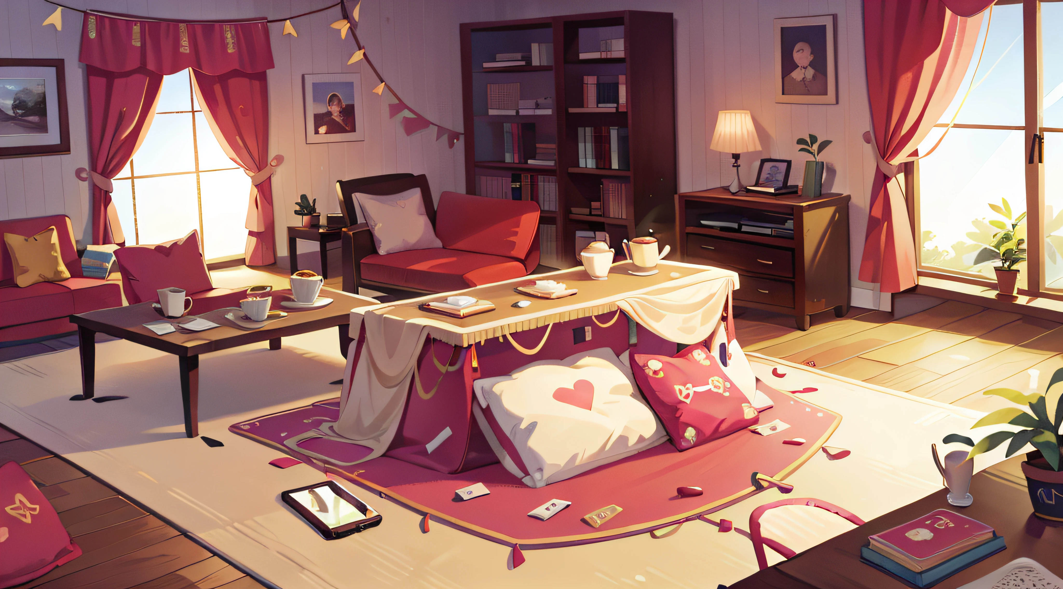 liveroom，tv set，sofe，Tea table，picure，--no people woman man person