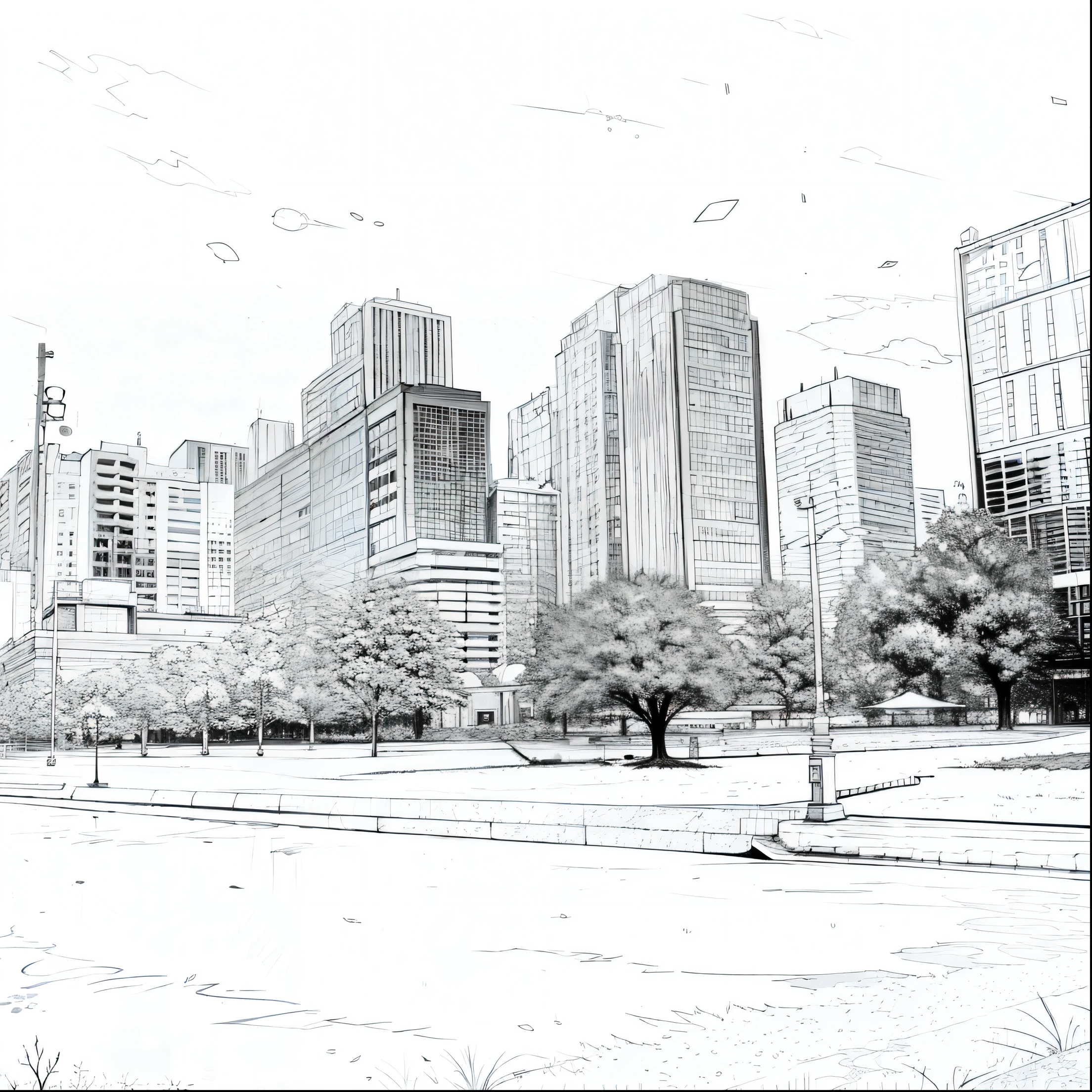 Manga background, Buildings, Front view,  melhor qualidade