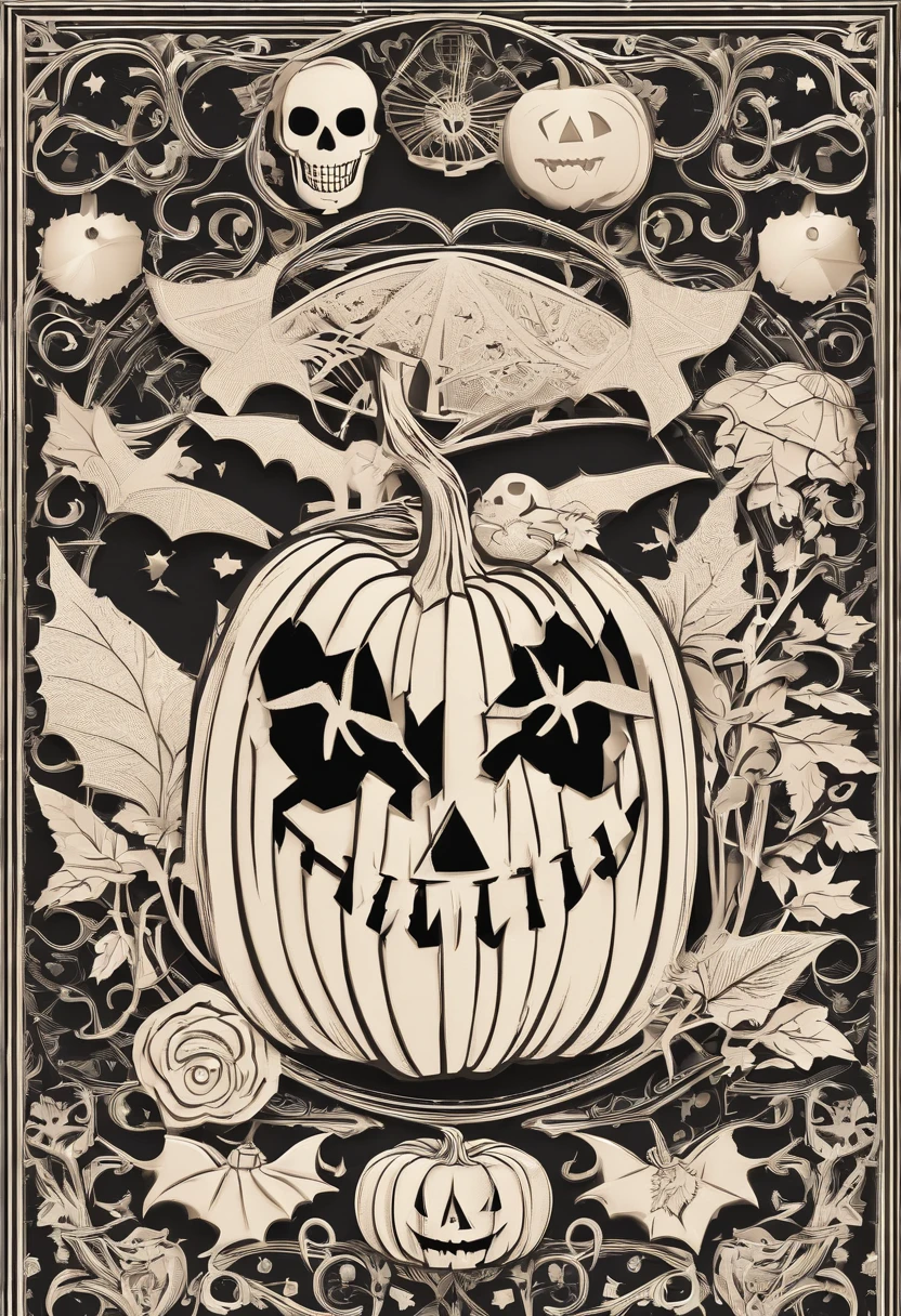 halloween t-shirt logo sticker with pumpkin,boo, skull,witch,moon,bat,broom,illustration