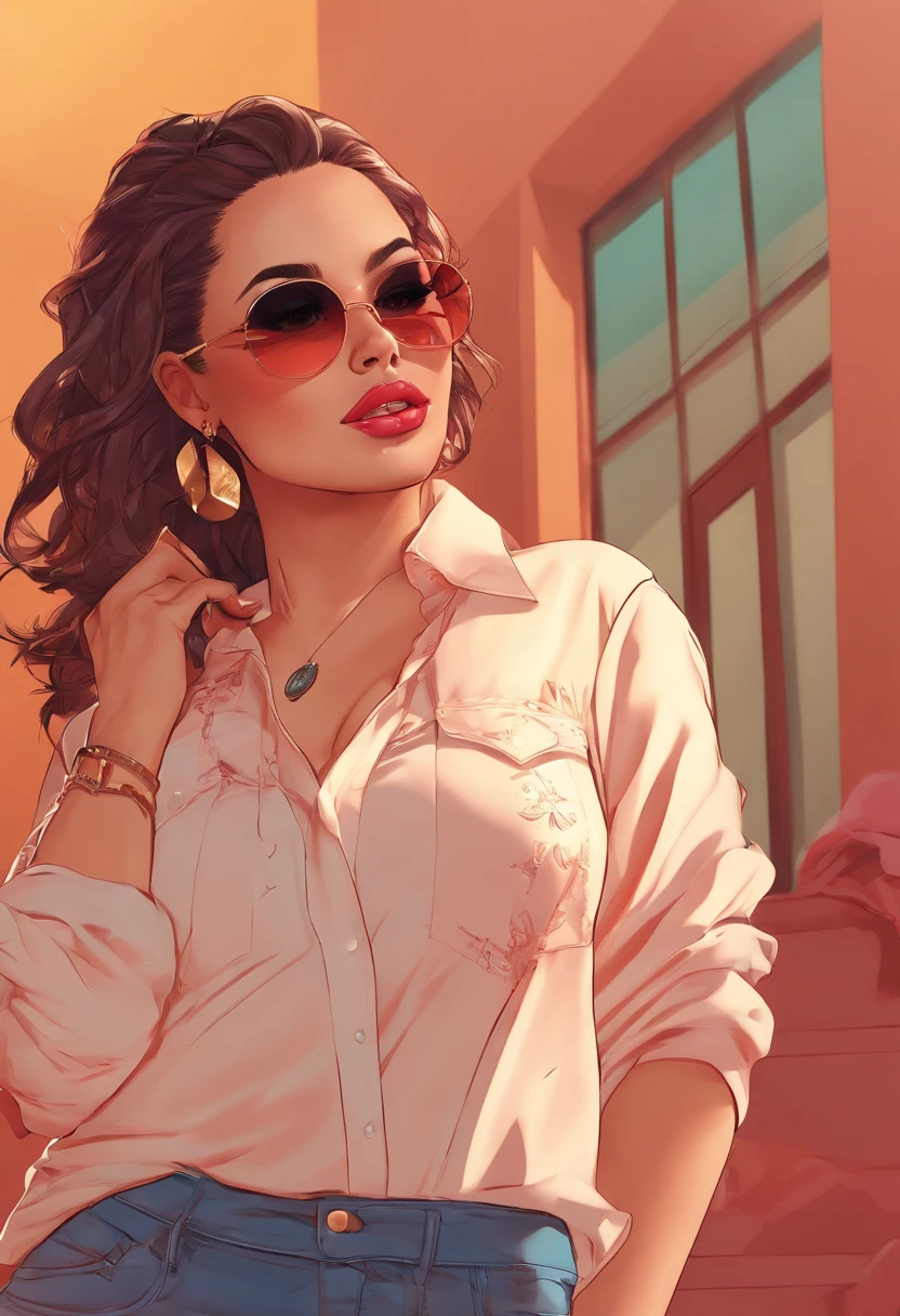 (best quality,4k,8k,highres,masterpiece:1.2),ultra-detailed,beautiful detailed eyes,beautiful detailed lips,extremely detailed eyes and face,longeyelashes,1girl,sexy girl,illustration,sexy pose,sensual atmosphere,soft lighting,subtle colors,fashionable outfit,confident expression,endearing smile,seductive look,curvy figure,elegant hairstyle,dark hair,stylish makeup,high heels,glossy lips,flawless skin,provocative,alluring,sexy appeal,vivid colors,portraits,booty