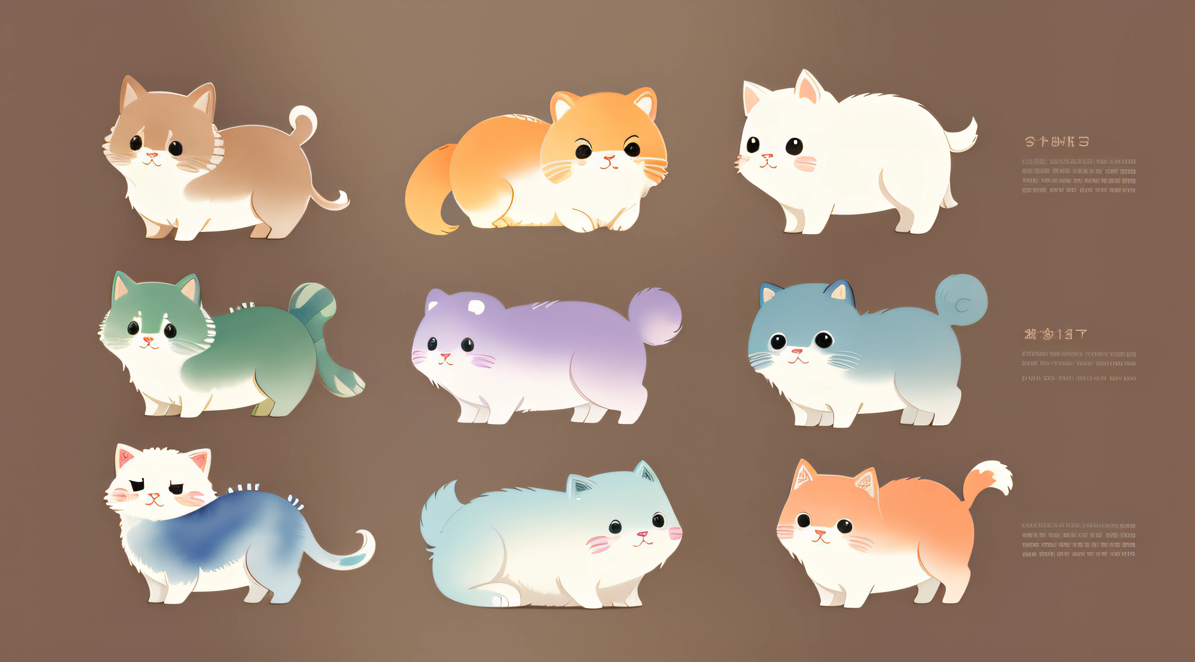 watercolor kawai cute animals vector stickers
