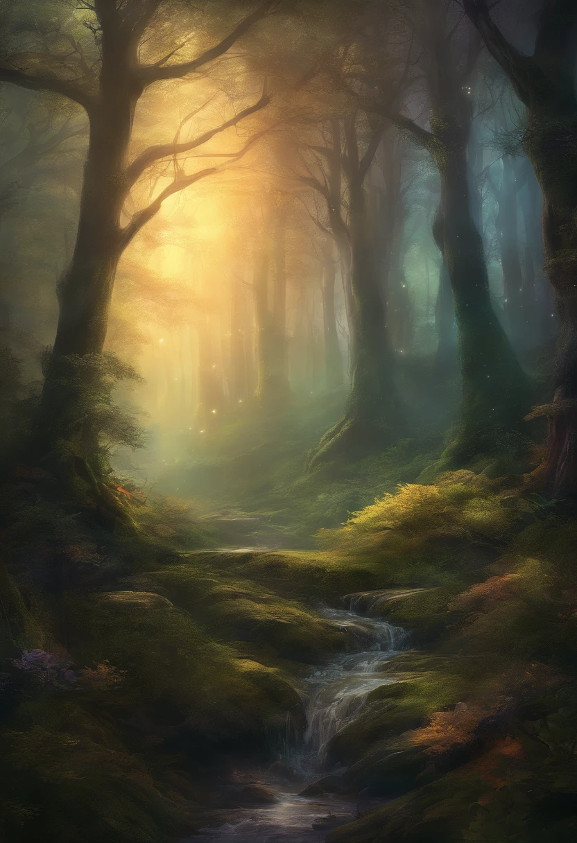 dark forest with low light