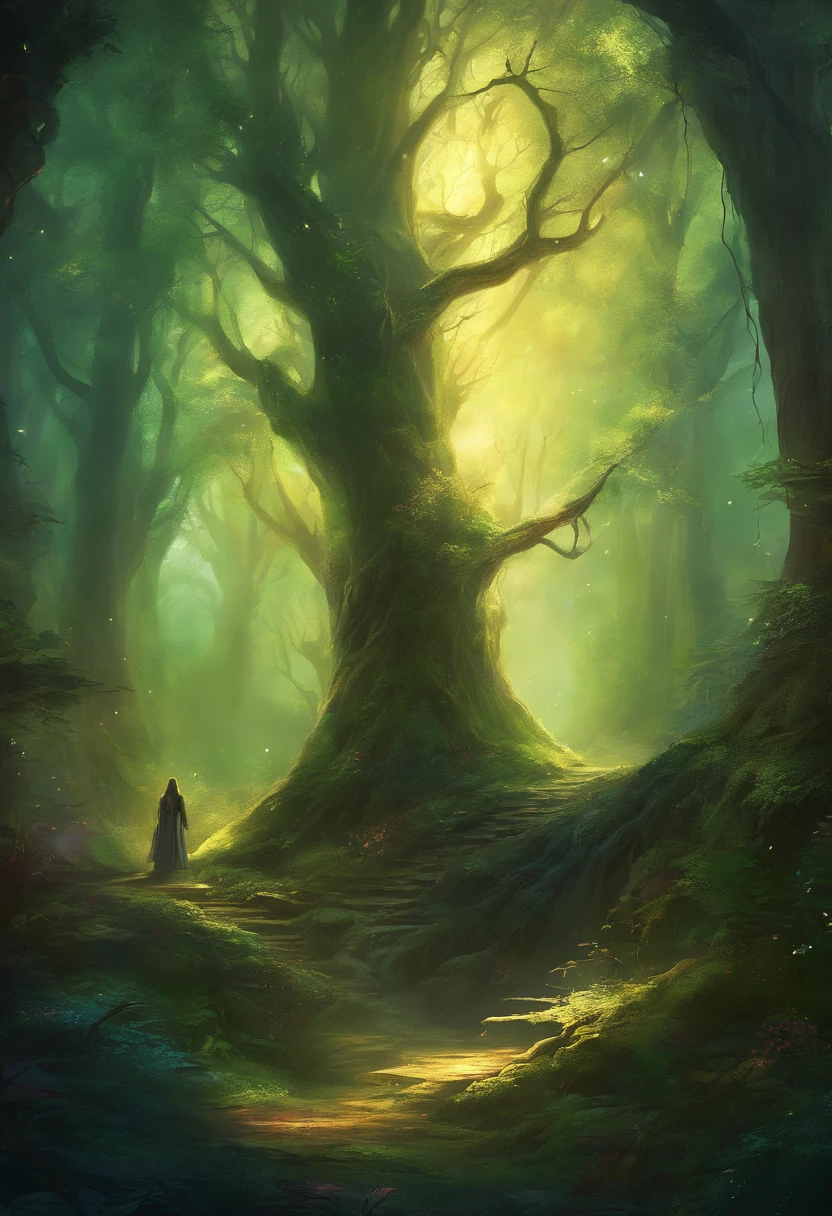 dark forest with low light