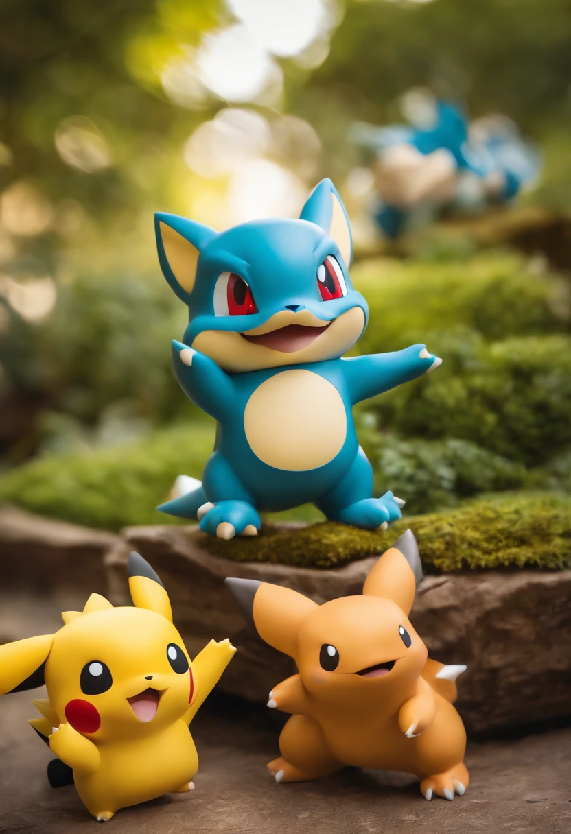 Fotografia completa e centralizado, Fotografia com Qualidade 8k, Hiper Realismo na Fotografia, ultra Realismo na Fotografia, obra-prima, melhor qualidade, Pokémon sprigatito characters, quaxly, growlithe, buizel, tepig, fletchiling,  Pikachu, Bulbasaur, Snorlax, Lucario, Charizard todos juntos em uma festa infantil se divertindo, pulando, brincando, fun, heaven, nuvem, (Close-up:1.1), brilhante, Feliz, divertido, soft-lighting, (Bauhaus, Forms, linhas, abstrato:1.1), (the Character is sideways in the photograph in the Attack position), The character is sideways to the right flying in the attack position, ((melhor qualidade)), ((obra-prima)), (detalhado), 8k UHD, Nikon 70d | |, ISO200, F/2.8, 1/25, 70mm.