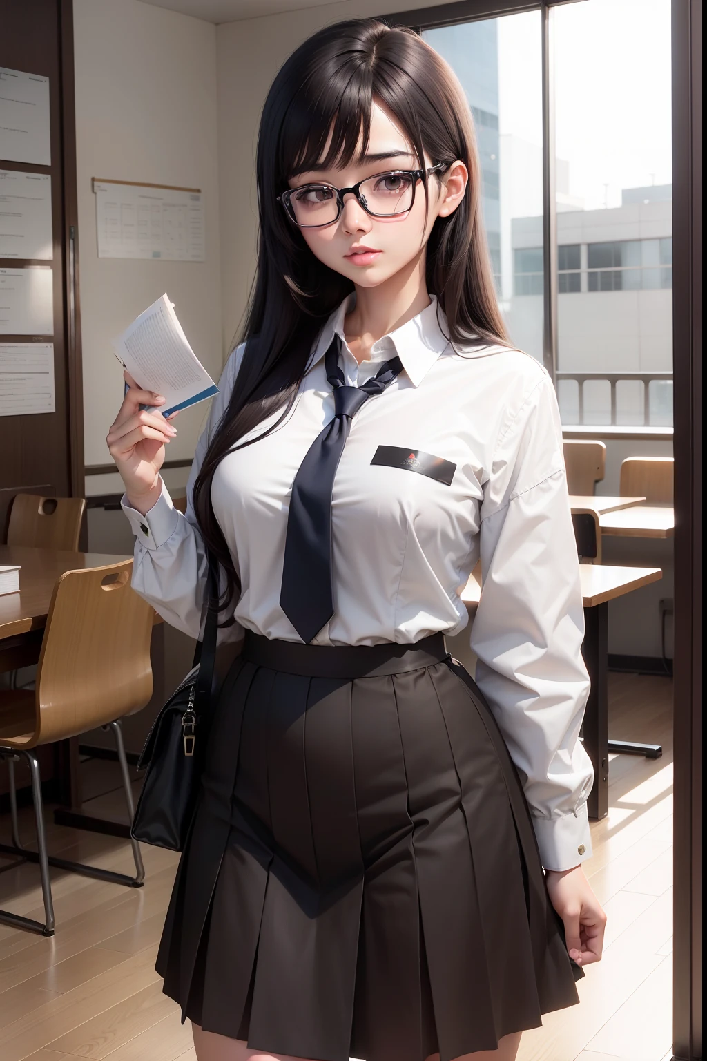 Girl in school uniform