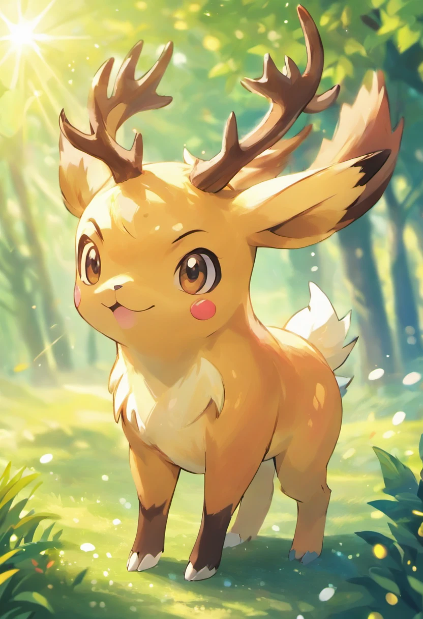 (a)unique,pokemon,antlers, (best quality),ultra-detailed, (realistic:1.37), (vivid colors), (bokeh), (HDR)
