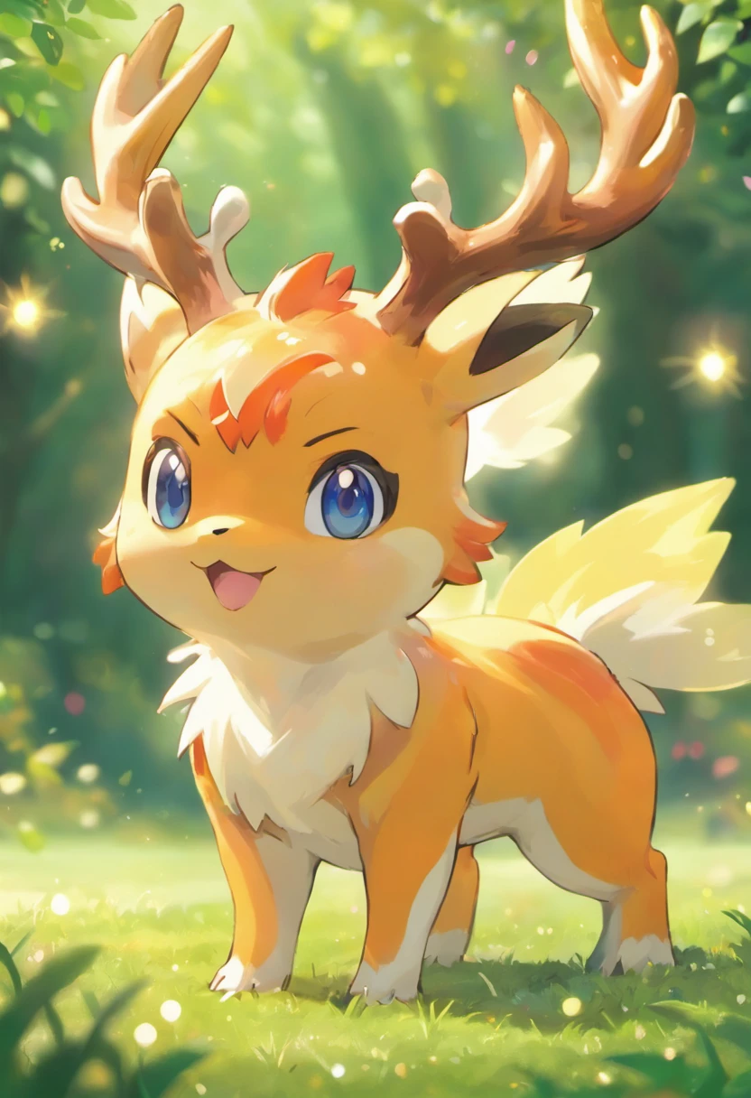 (a)unique,pokemon,antlers, (best quality),ultra-detailed, (realistic:1.37), (vivid colors), (bokeh), (HDR)