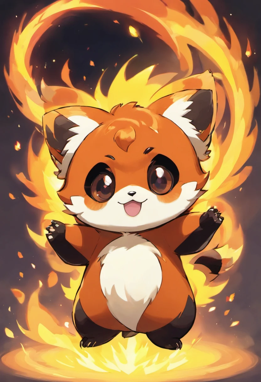 a red panda inspired pokemon with fire powers