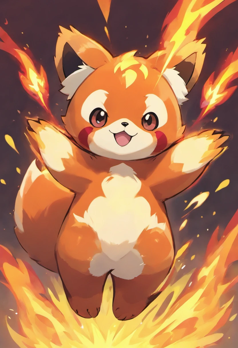 a red panda inspired pokemon with fire powers