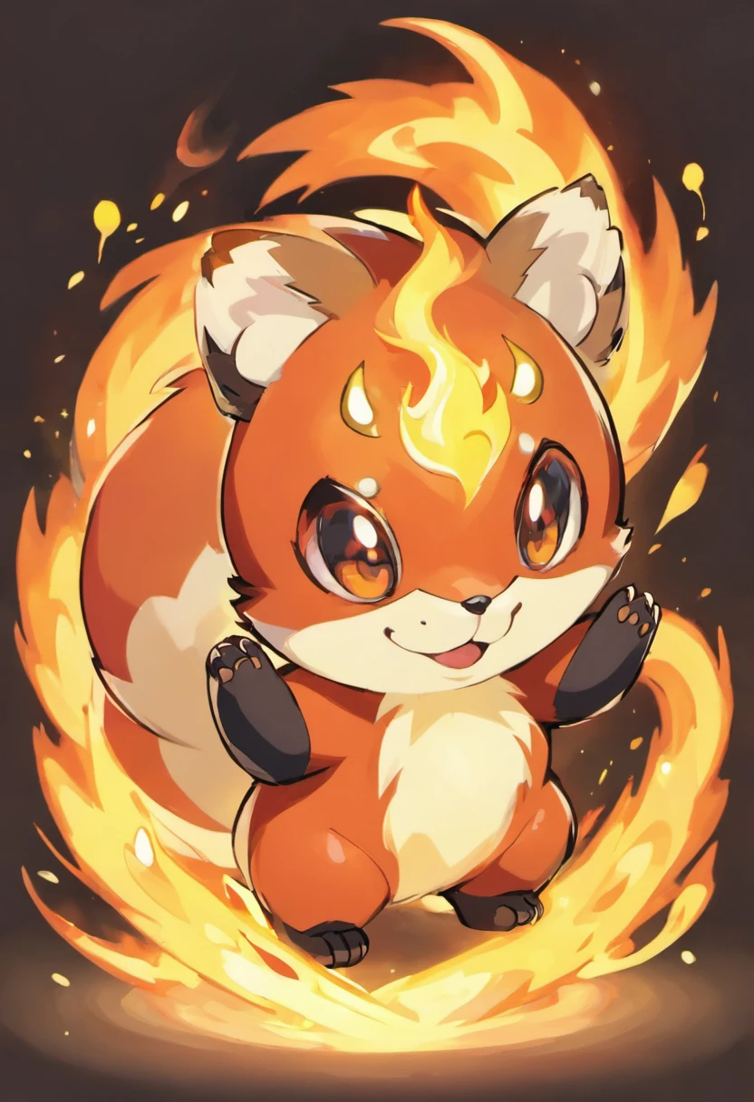 a red panda inspired pokemon with fire powers
