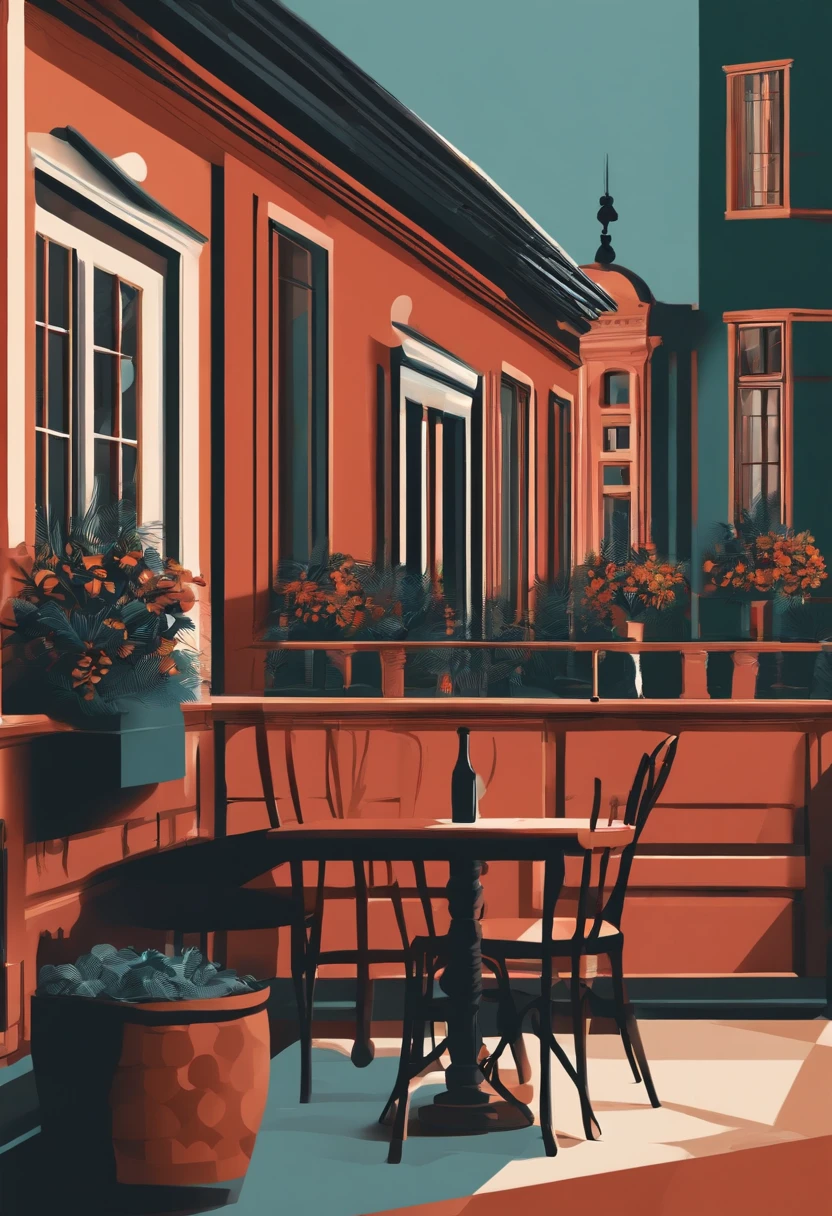 A minimalist vector art for a bistro