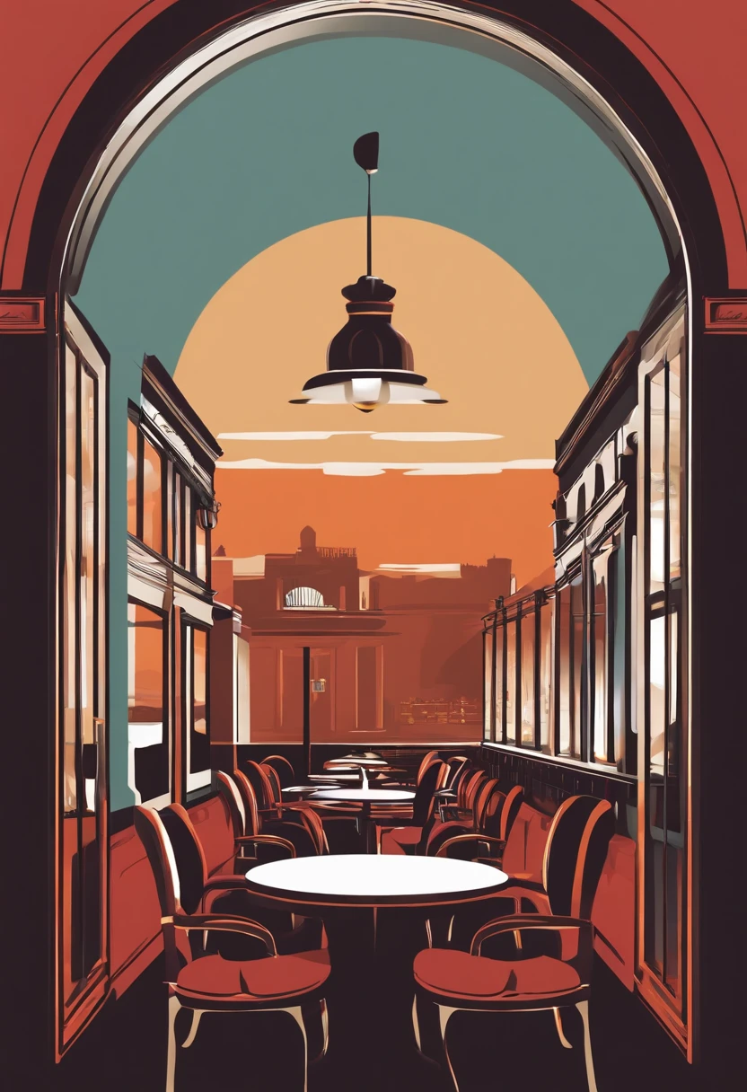 A minimalist vector art for a logo for a bistro