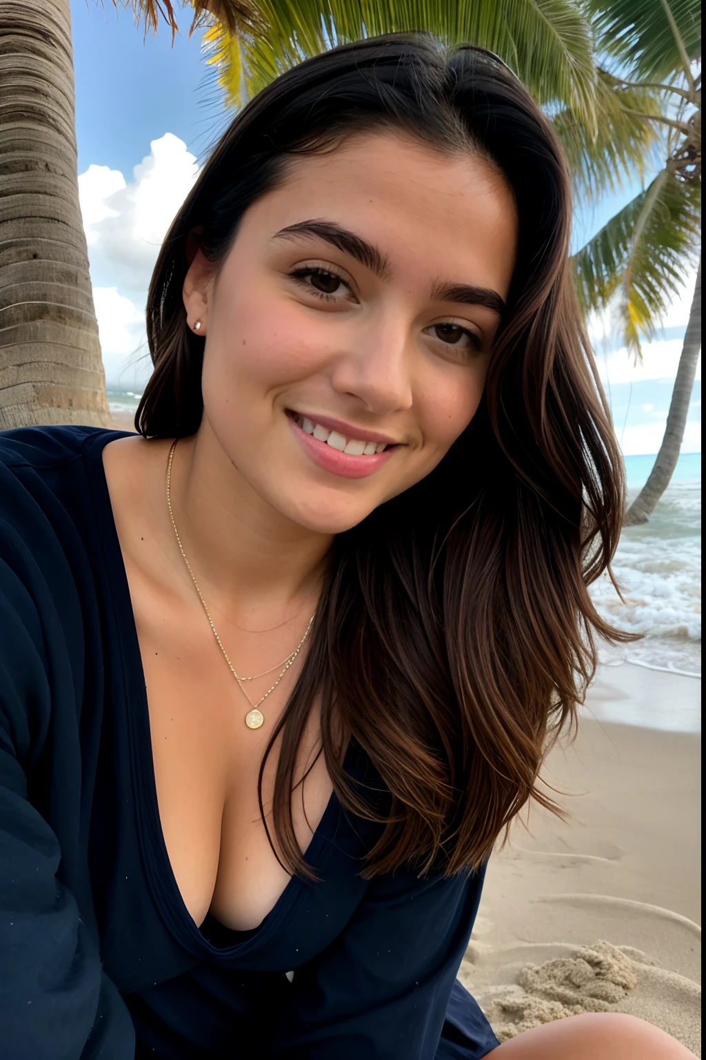 sitting on the beach