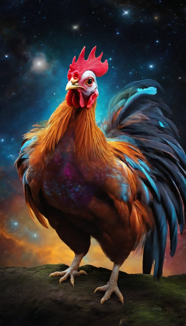Cosmic chicken, Interesting and surprised, For stickers