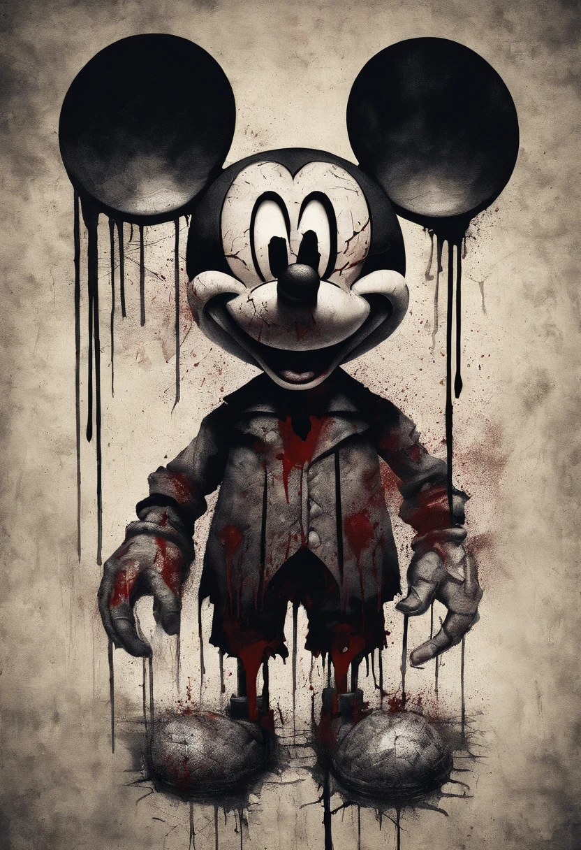 MICKEY mouse, beheaded, blood everywhere